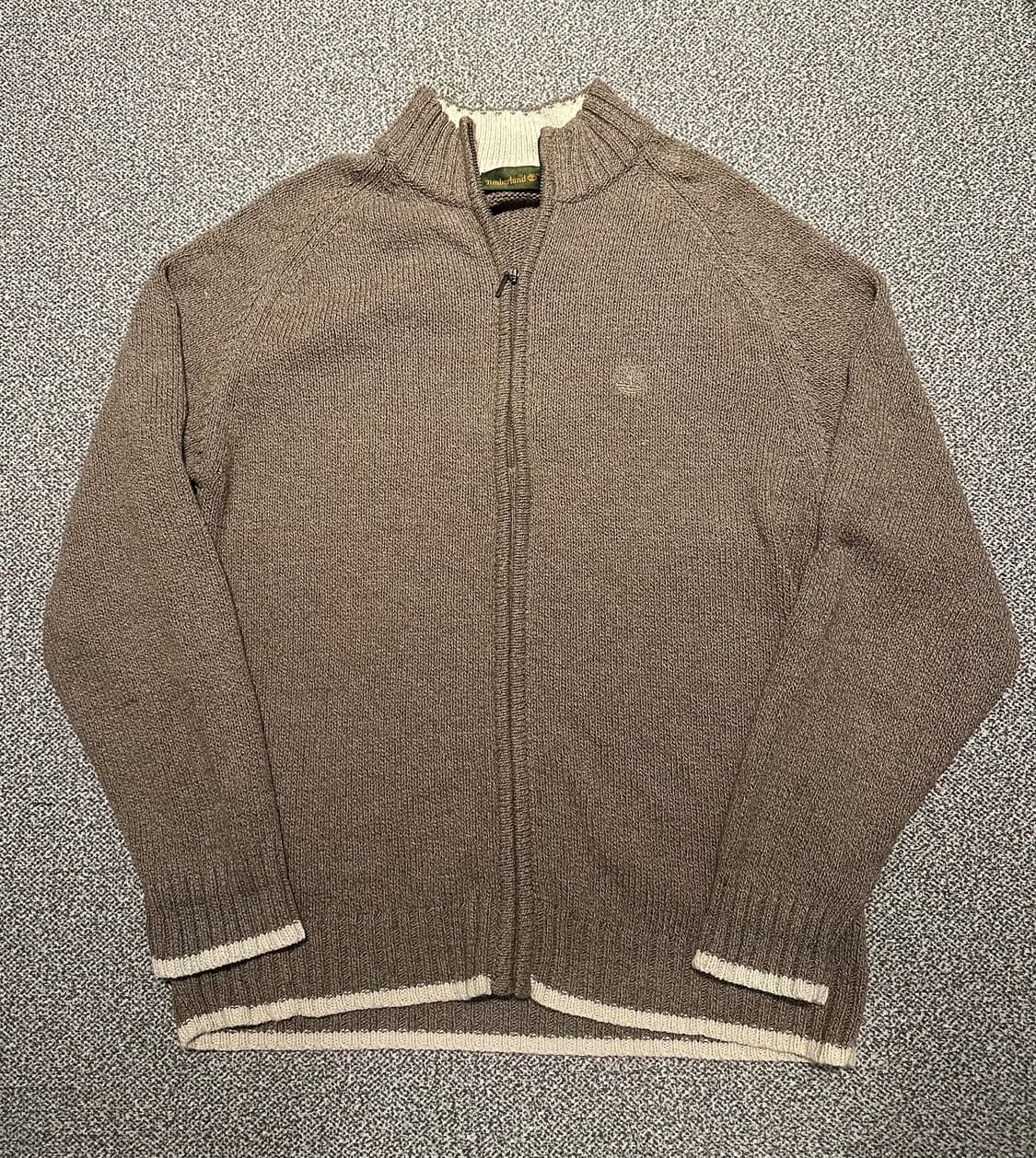 팀버랜드 헤리티지 로고 브라운 니트집업 s 상품이미지1