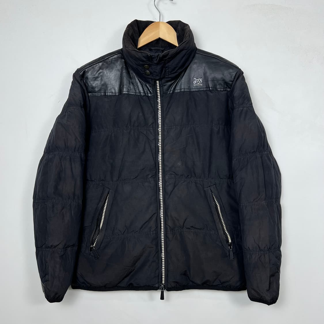 DIESEL 디젤 메탈로 레더 믹스 다운 패딩 상품이미지1