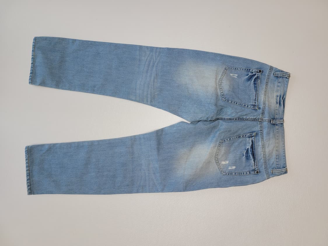 스파오 SPAO 남자 데미지 워싱 청바지 32 스카이블루 상품이미지8