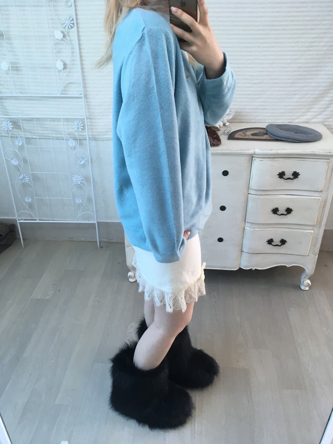 jpn vintage 민트 후리스 반집업 상품이미지3