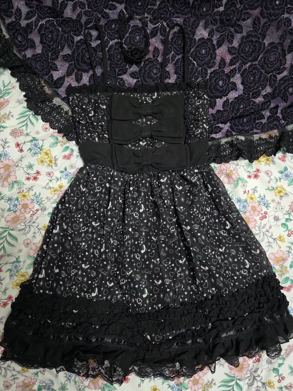 TRALALA 트랄라라 고전 빅리본 리즈리사 프릴레이스원피스 상품이미지1