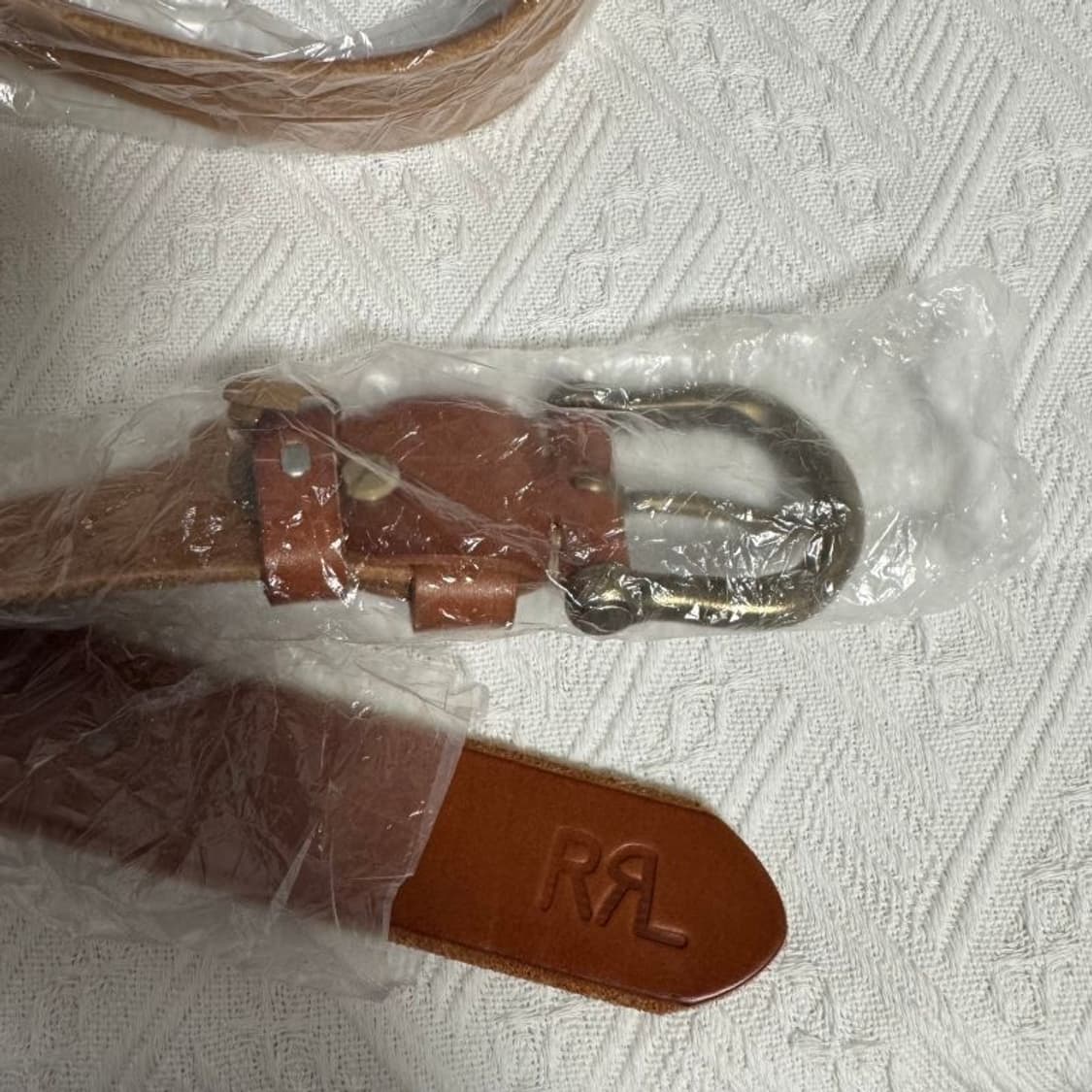 RRL 더블알엘 레더 벨트 탄 상품이미지3
