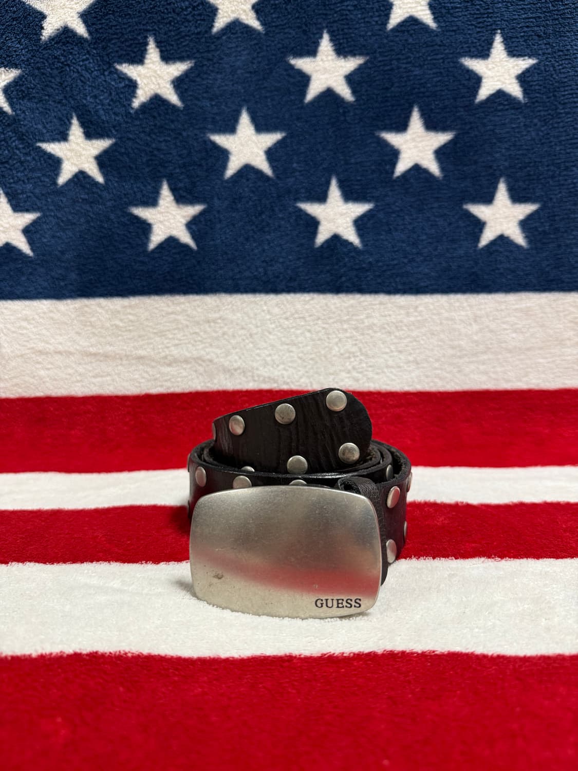 게스 빈티지레더벨트 Guess stud leather belt  리얼레더 상품이미지1