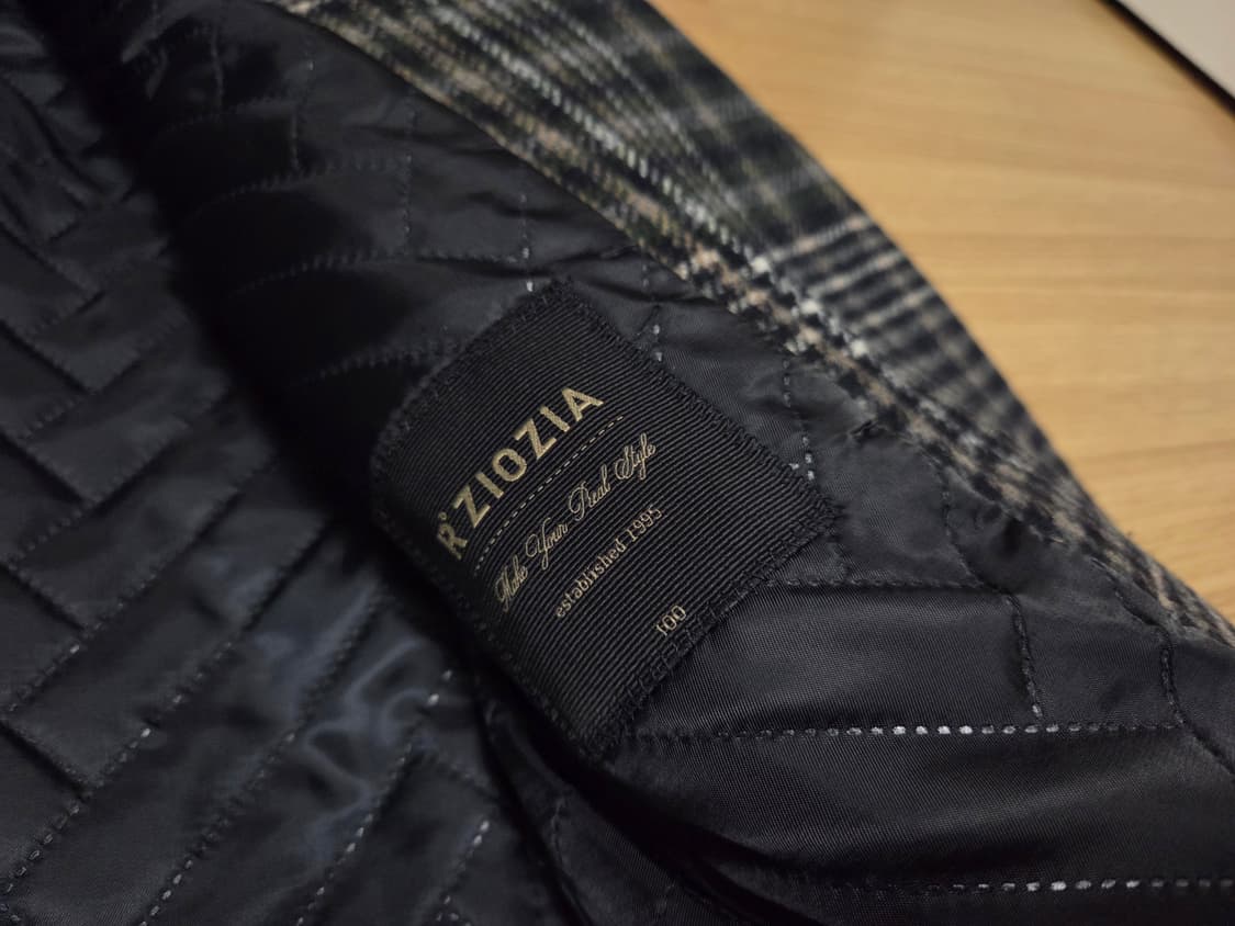 지오지아 글렌 체크 세미 오버 롱 코트 상품이미지6