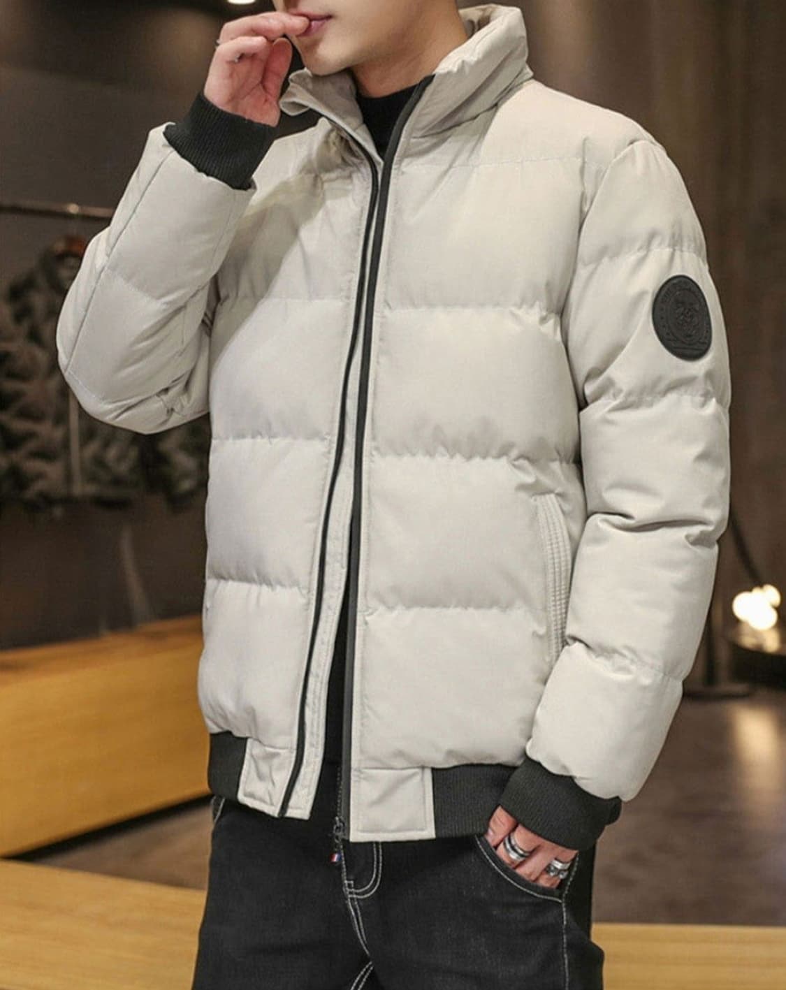 패딩점퍼 남성용 심플 패딩자켓 겨울 방한점퍼 자켓 두툼한 겨울 방한잠바
 상품이미지4