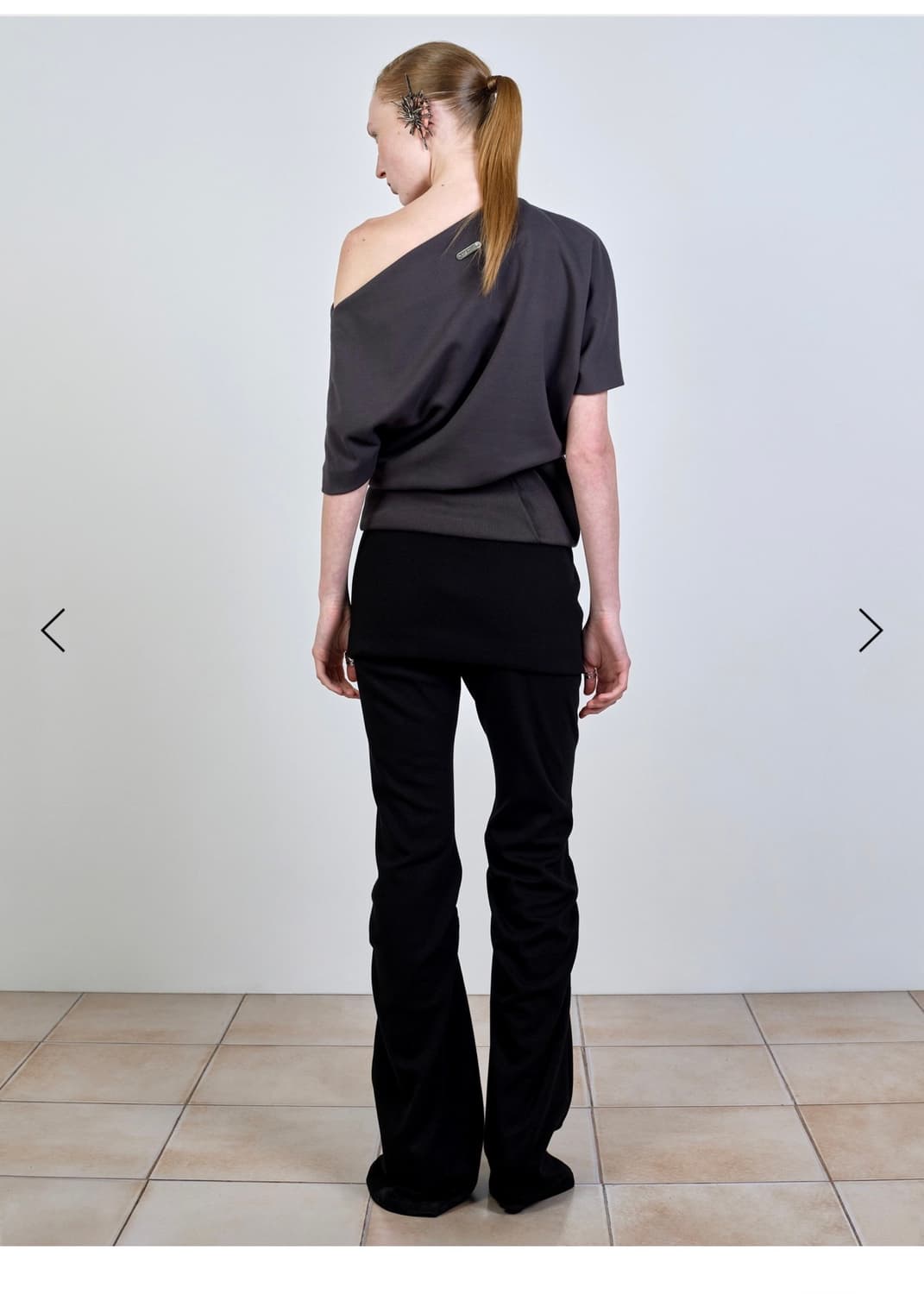 FOLDED DRAPING SWEATSHIRT CHARCOAL 상품이미지2