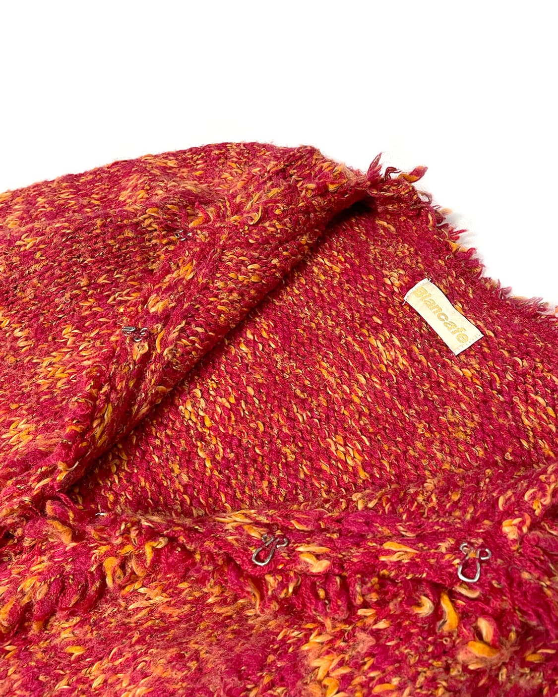 vintage 레드 오렌지 트위드 니트 자켓  상품이미지5