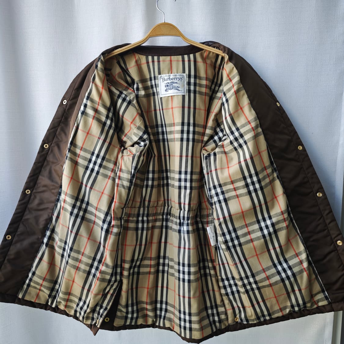 버버리 프로섬 레더 포인트 금장 버튼 다이아몬드 퀼팅 자켓 브라운 46 상품이미지7