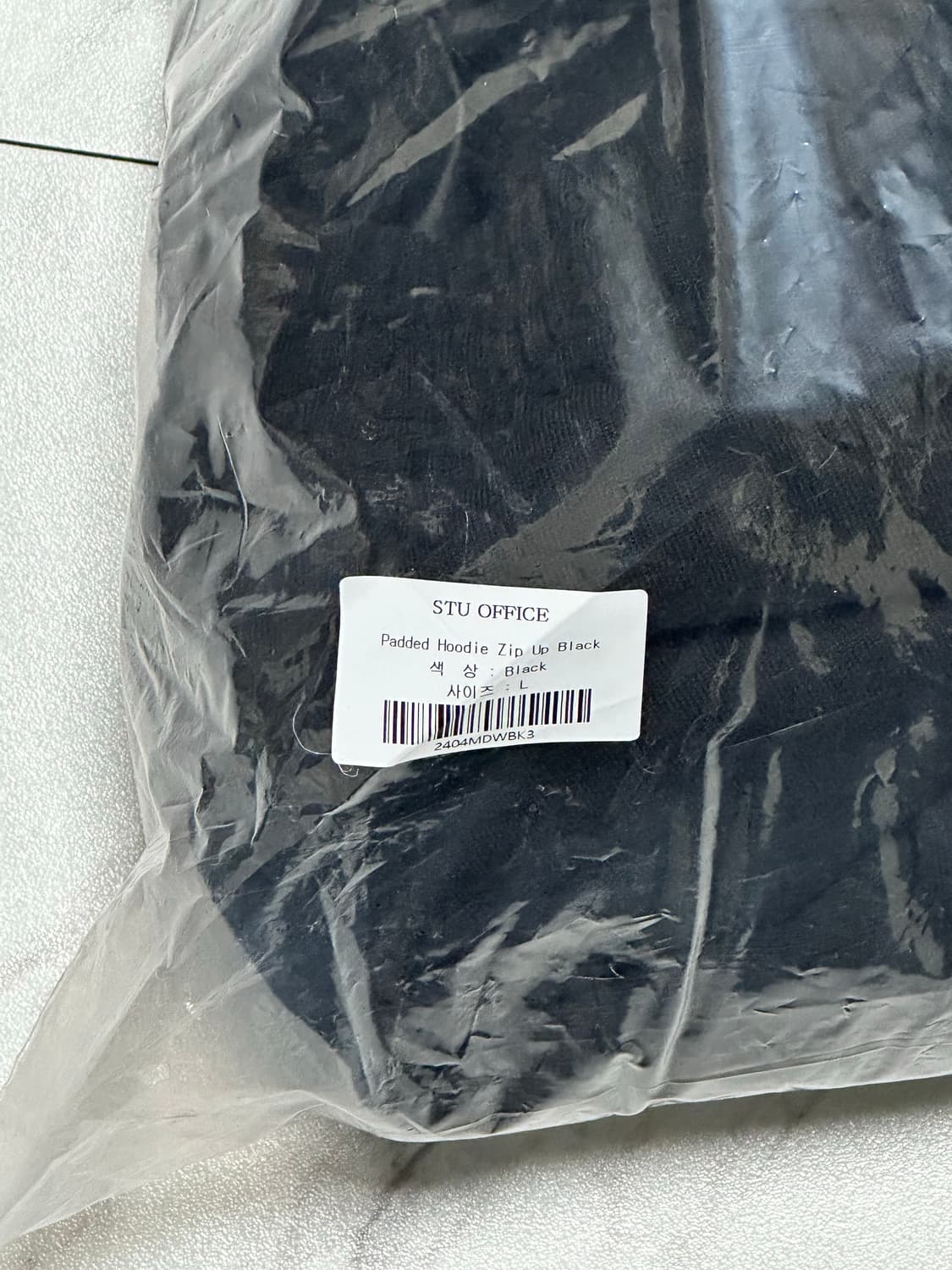 Stu office 패디드 후드 집업 블랙 L사이즈 상품이미지5