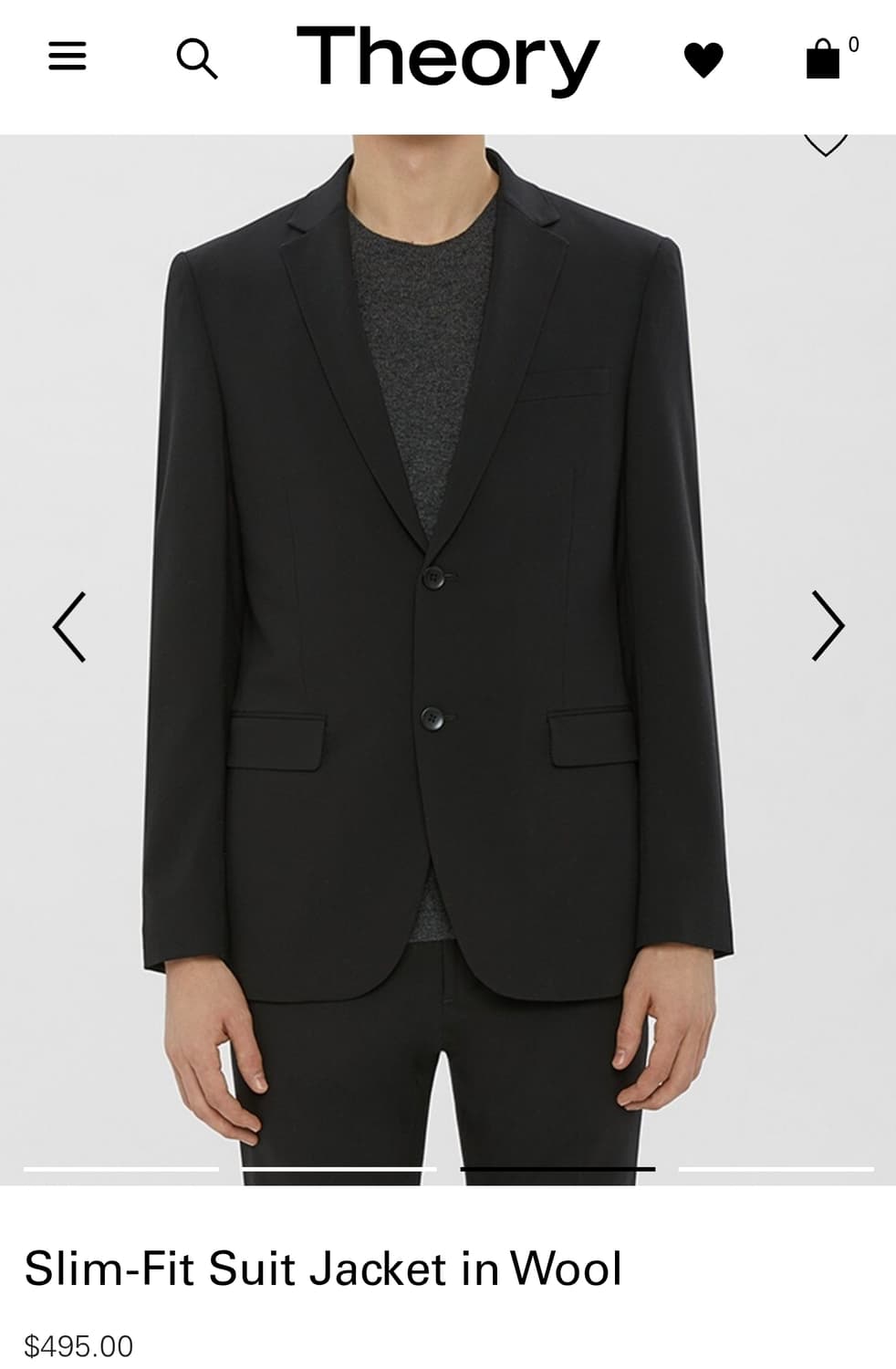 (착샷) 띠어리 슬림 수트 울 블레이저 자켓  상품이미지10