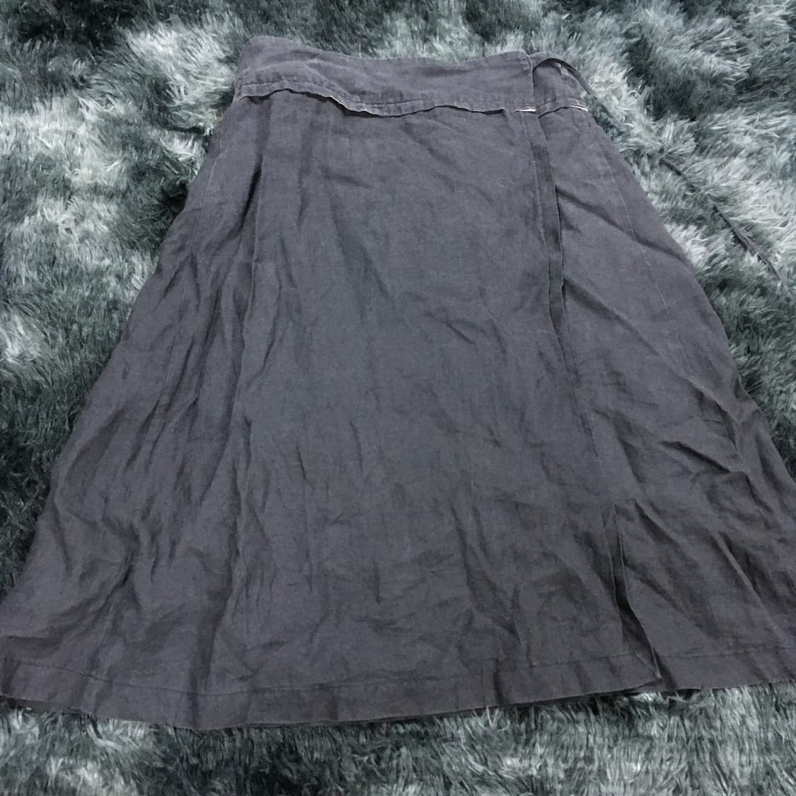 투티/0159 린넨 랩스커트 미디 모리걸 아메카지 상품이미지6