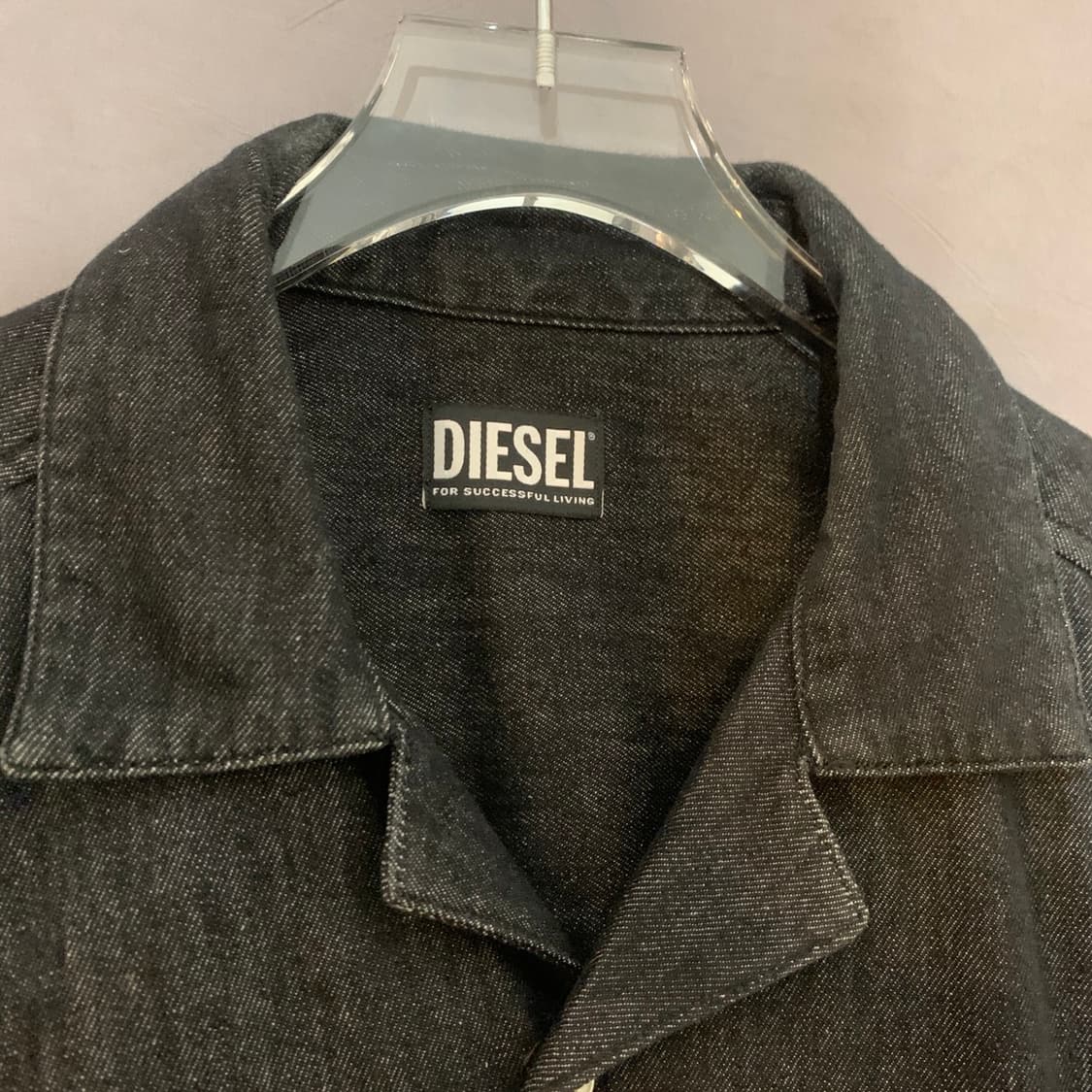 XL 디젤 D PARO SHORT 블랙 데님 청 반팔 셔츠 남방 상품이미지5