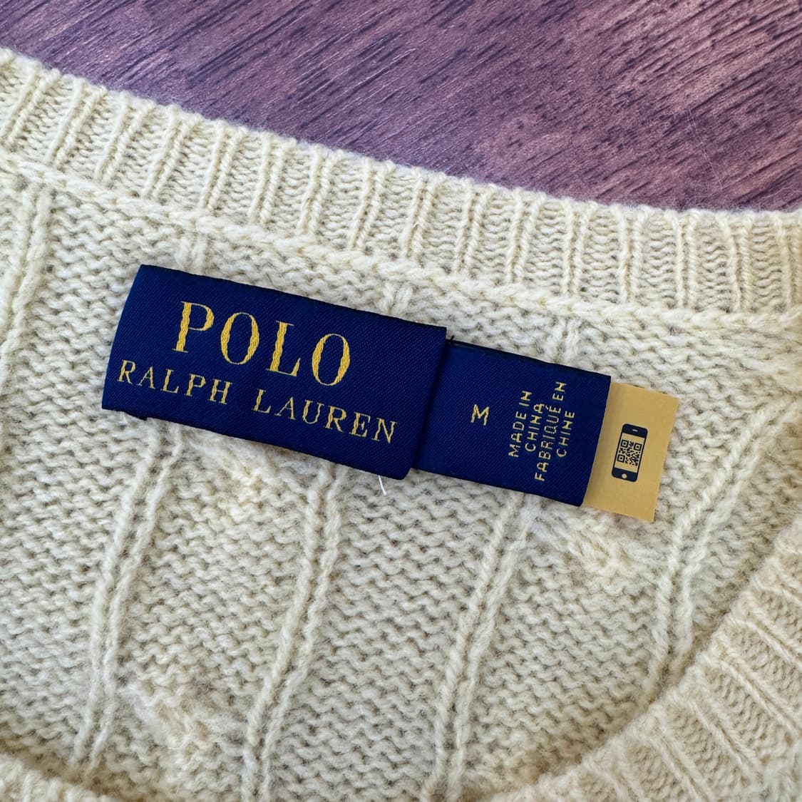여성용 M(100) 폴로 랄프로렌 옐로우 캐시미어 케이블 라운드 니트  상품이미지5