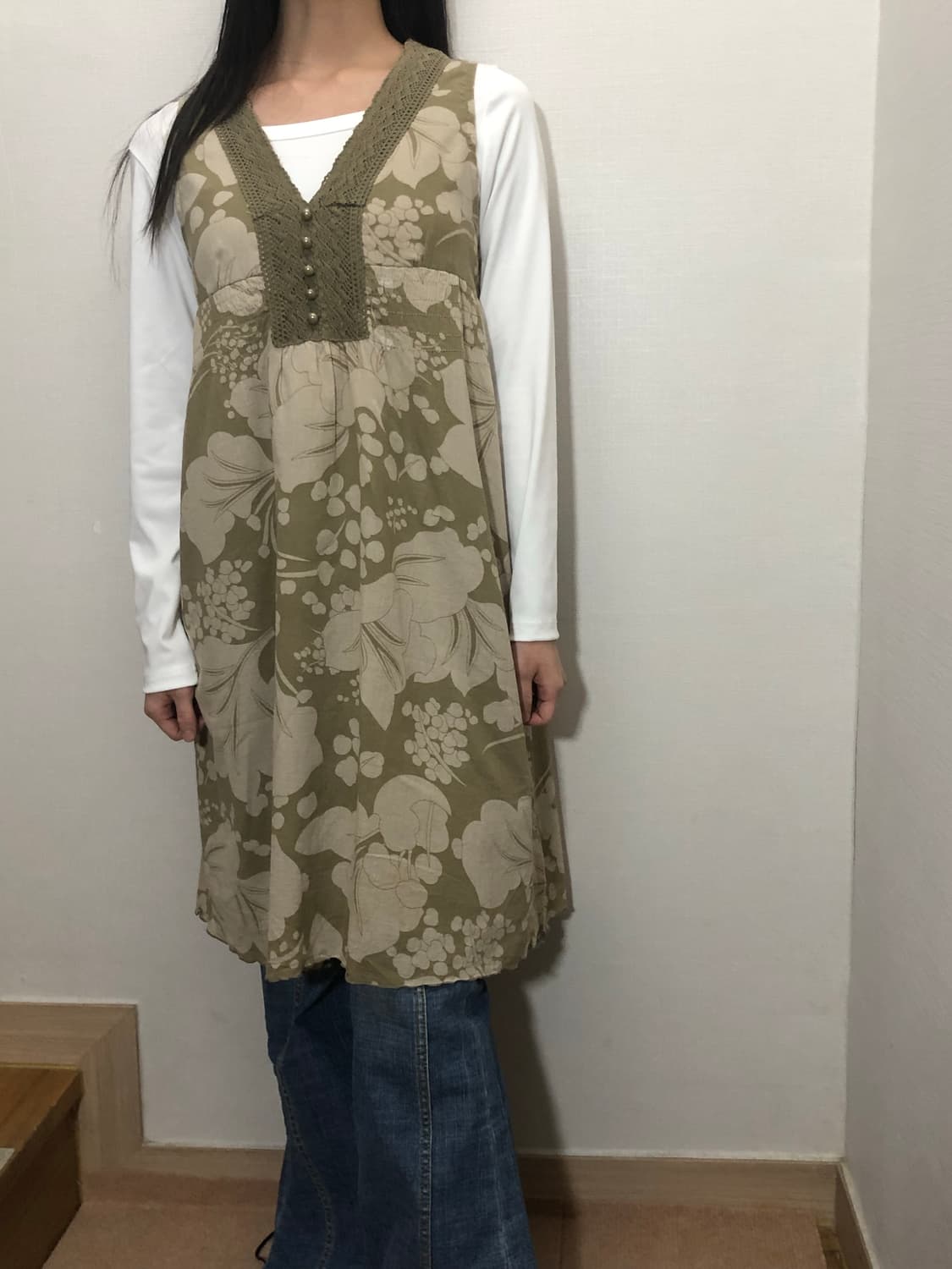 빈티지 라이트 브라운 히피 원피스 상품이미지3