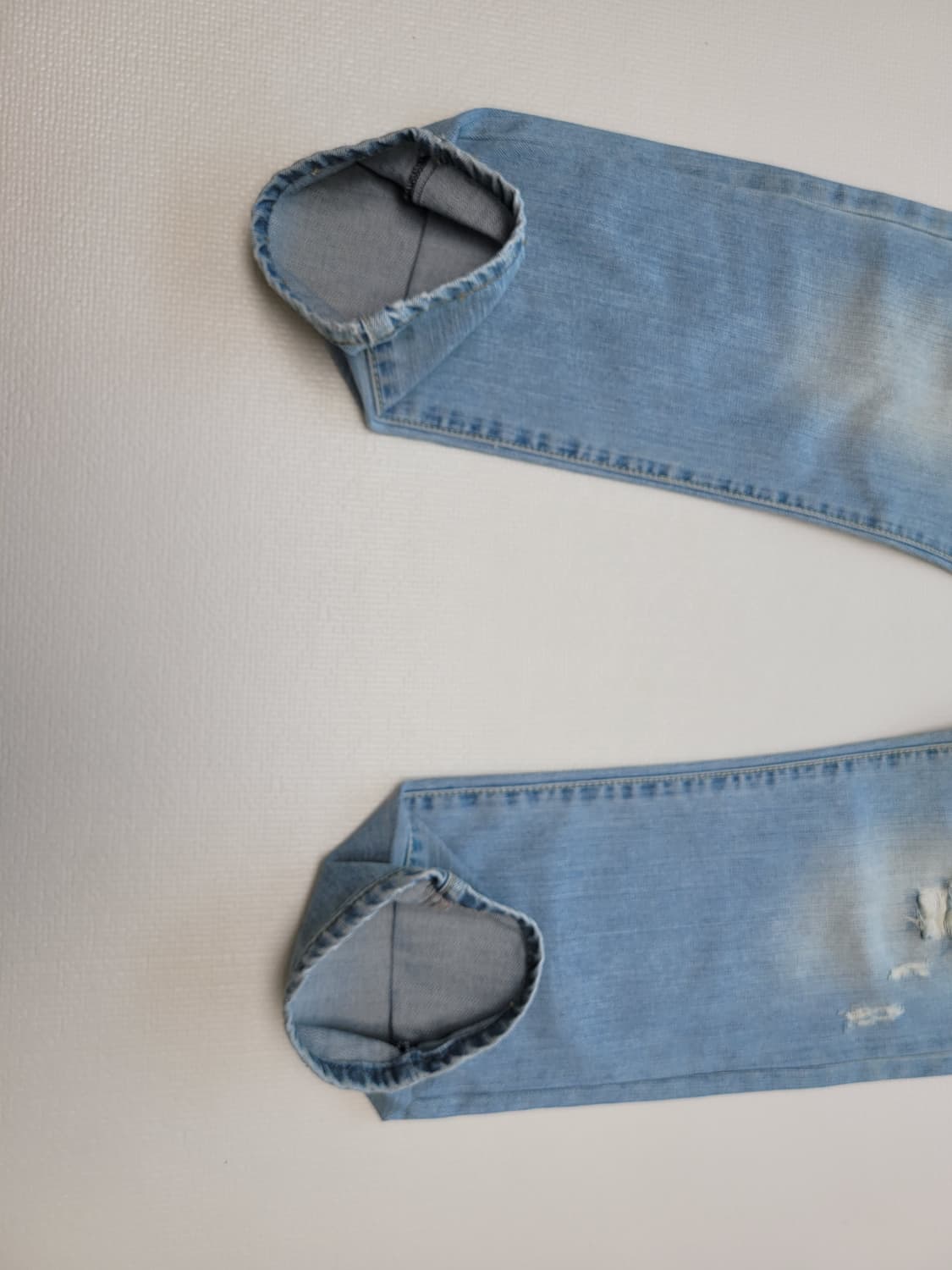 스파오 SPAO 남자 데미지 워싱 청바지 32 스카이블루 상품이미지7