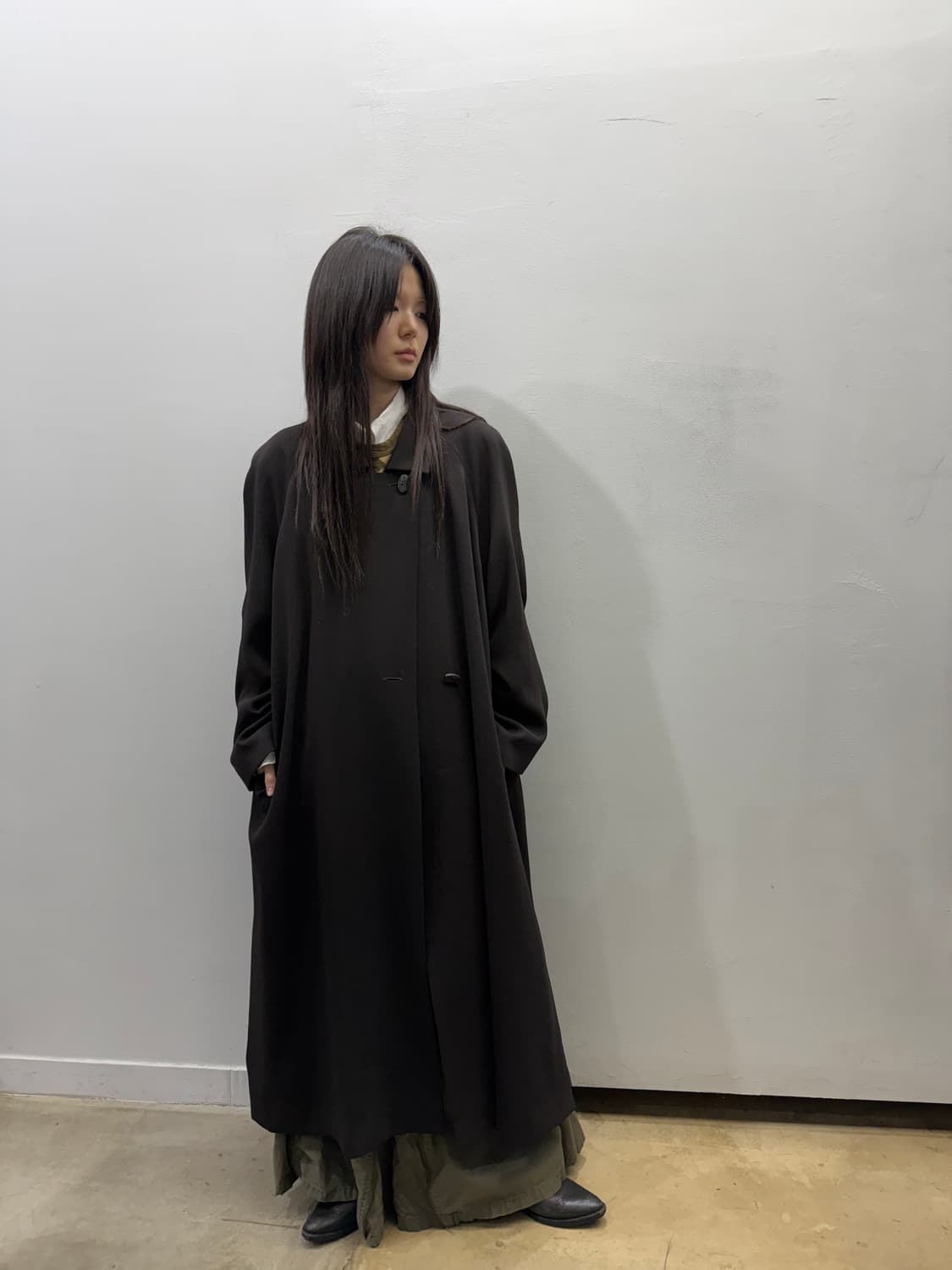 빈티지 미니멀 맥시 코트 상품이미지5