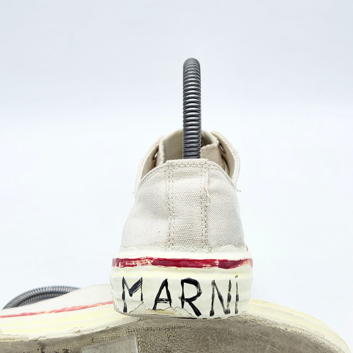  마르니 우먼스 GOOEY 로고 캔버스 스니커즈 화이트 (38)  상품이미지2
