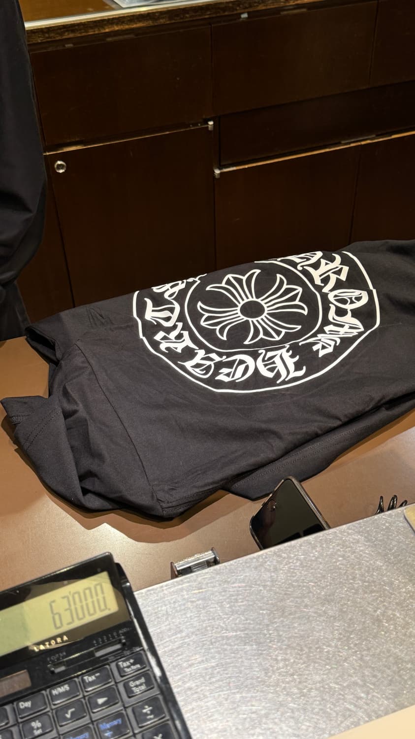 크롬하츠 홀스슈 로고 포켓 티셔츠 블랙 XL 상품이미지1