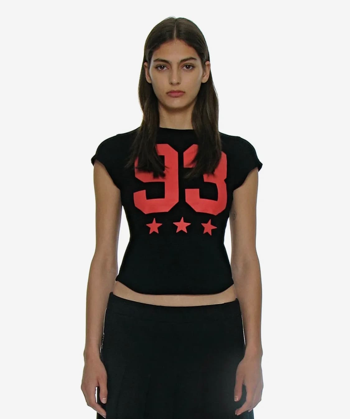 PARTIMENTO women 93 차오 프린티드 숏 슬리브 티 (블랙) 상품이미지1