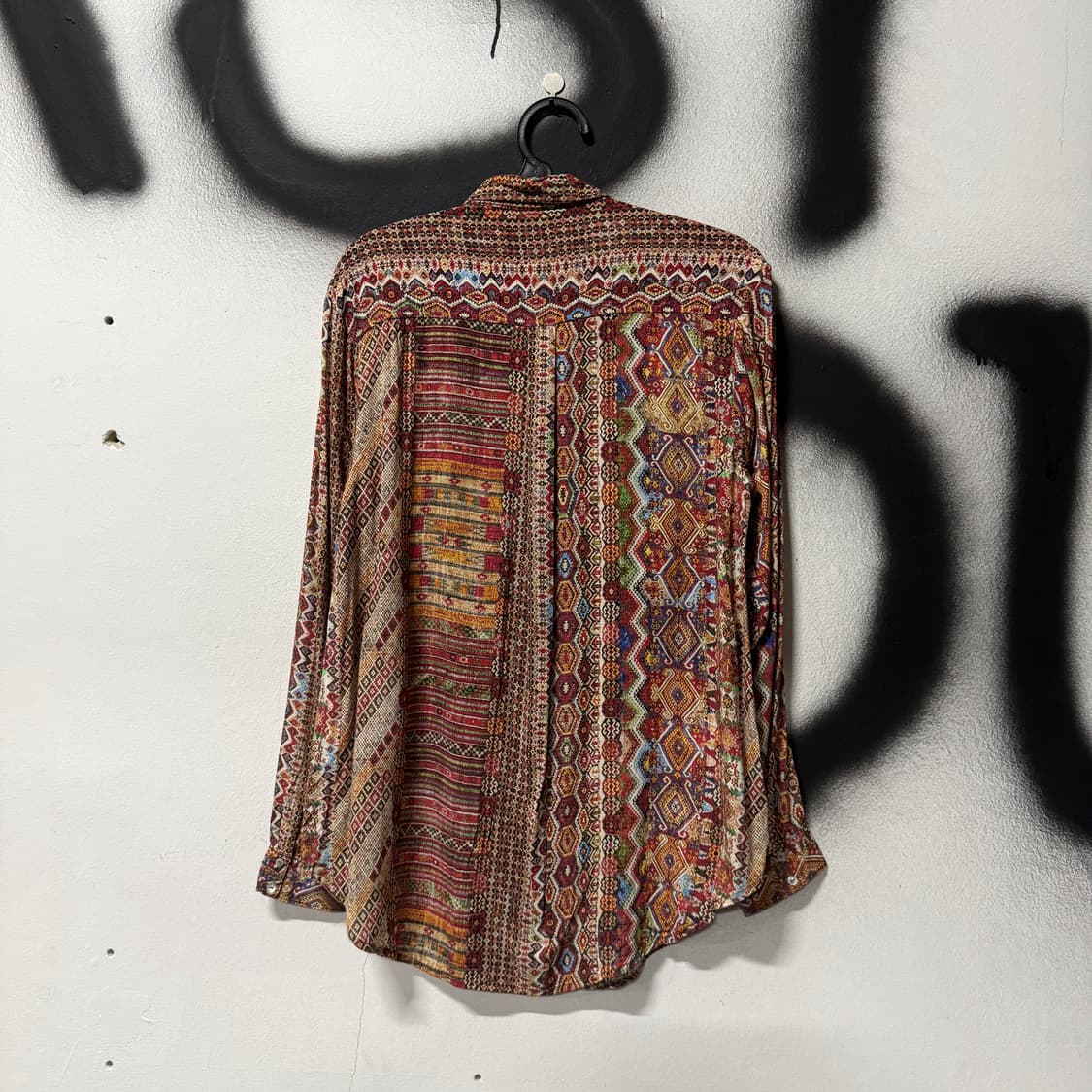 자라 베이직 에스닉 히피 패턴 더블포켓 긴팔 셔츠 상품이미지2