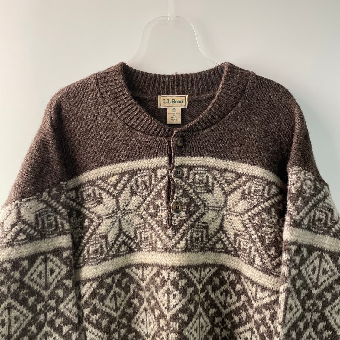 90s 엘엘빈 퓨어 울 노르딕 니트 상품이미지2