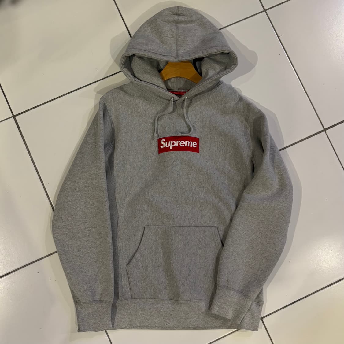 슈프림 박스로고 그레이 후드티 상품이미지1