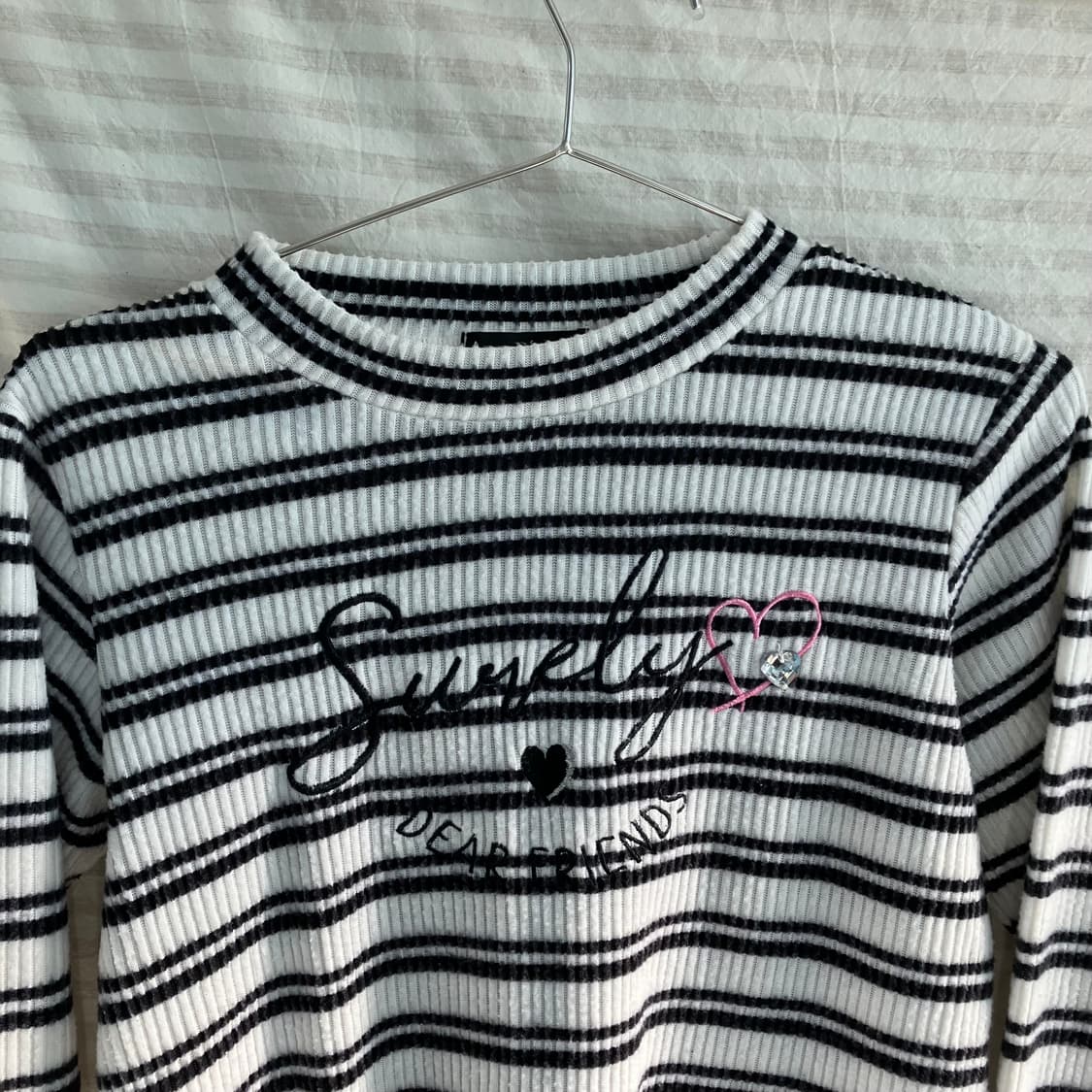 빈티지 스트라이프 러블리 니트 긴팔 1008 y2k 스트릿 갸루 펑키 일 상품이미지5