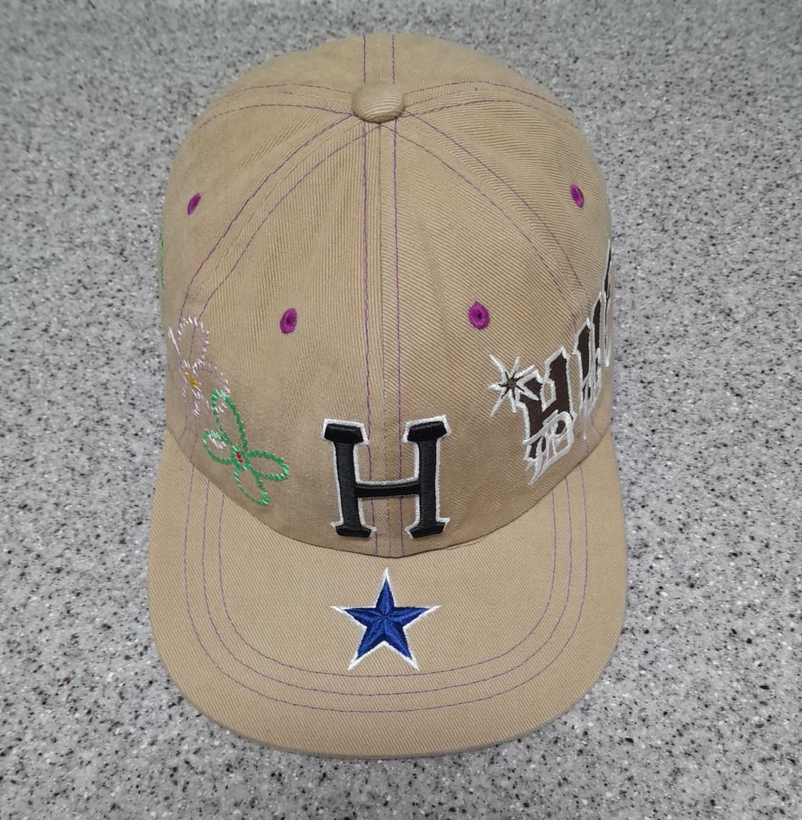 💥허프 자수와펜 패치 스냅백 (베이지)
 상품이미지2