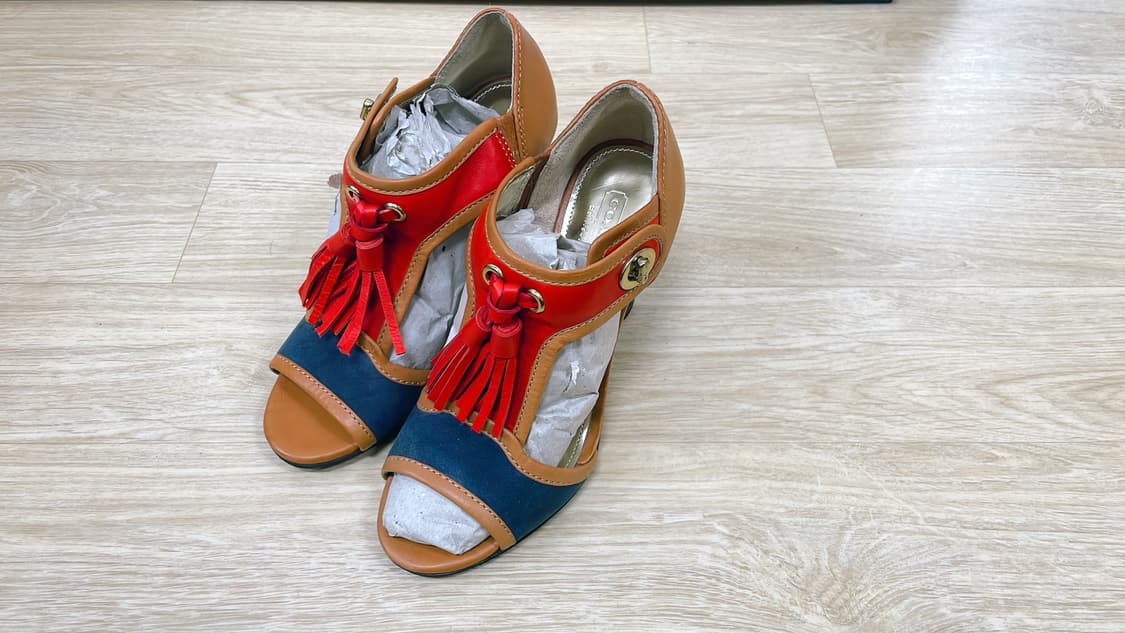 COACH 코치 브라운 가죽 태슬 샌들 밑창 보강 완료 상품이미지2