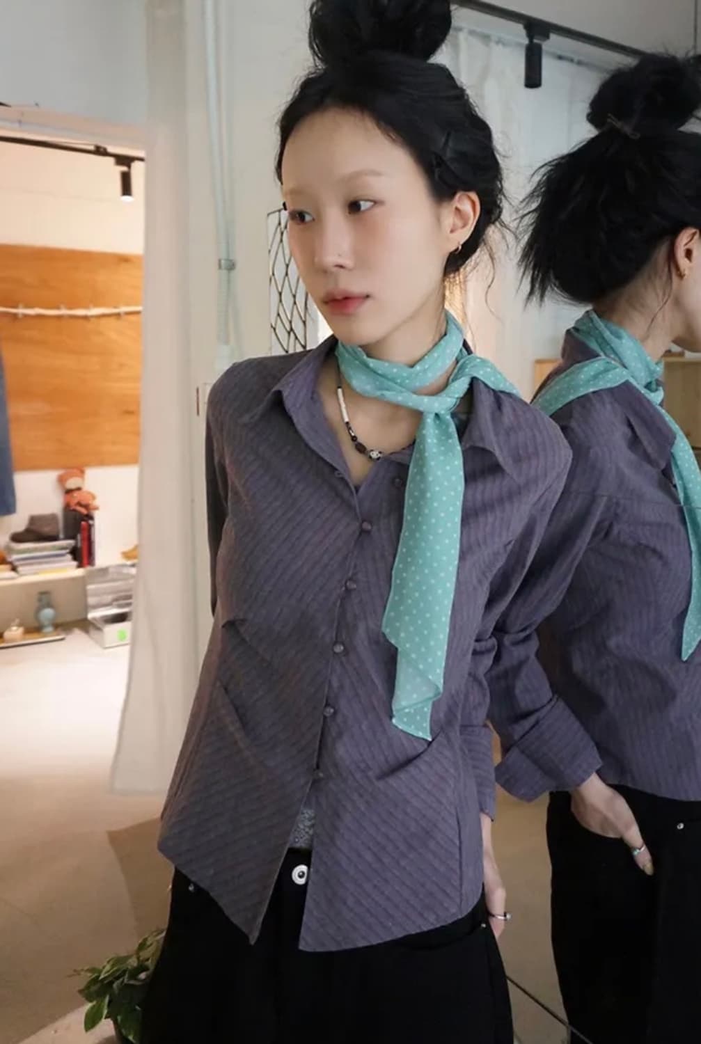 모래하우스 벨라 핀턱 블라우스 상품이미지2