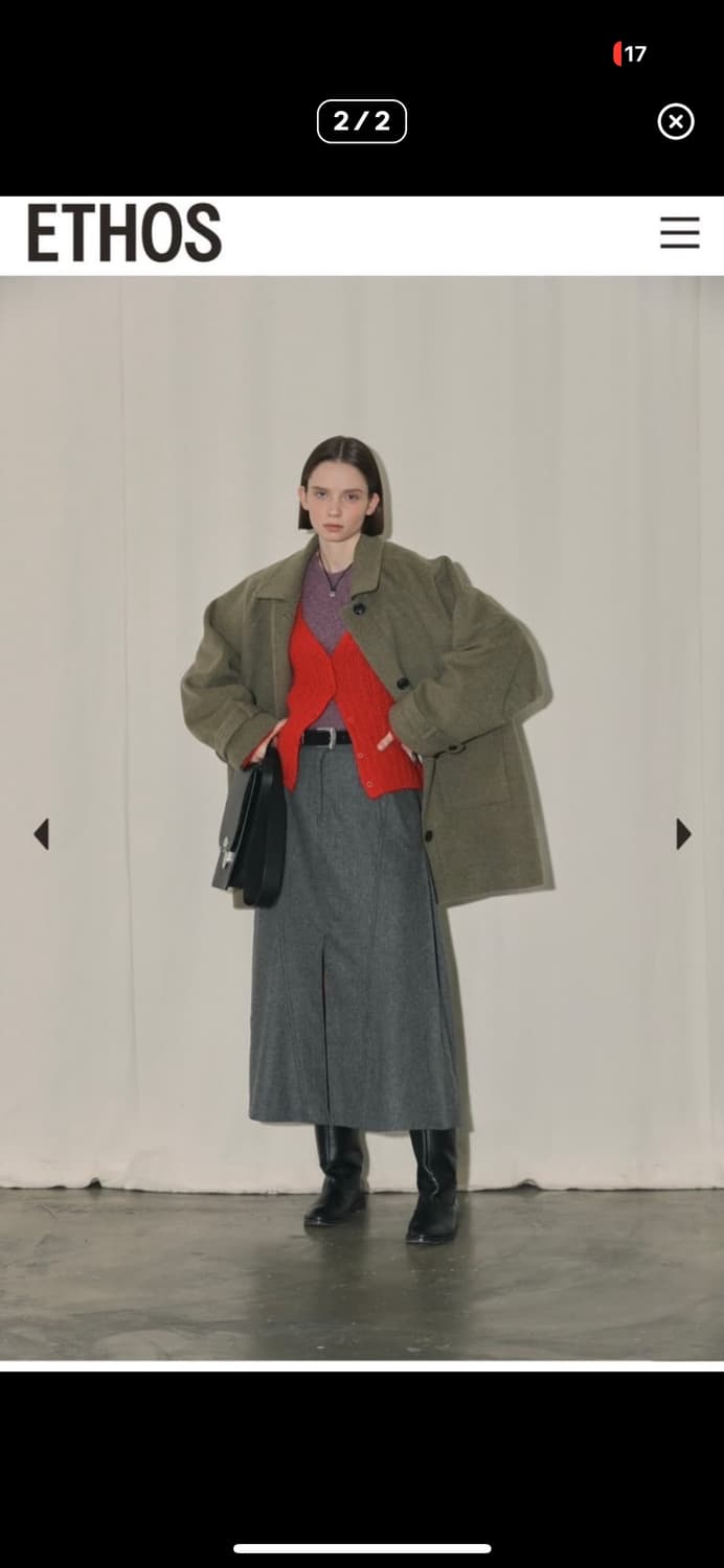 에토스 미디 코트 카키 상품이미지2