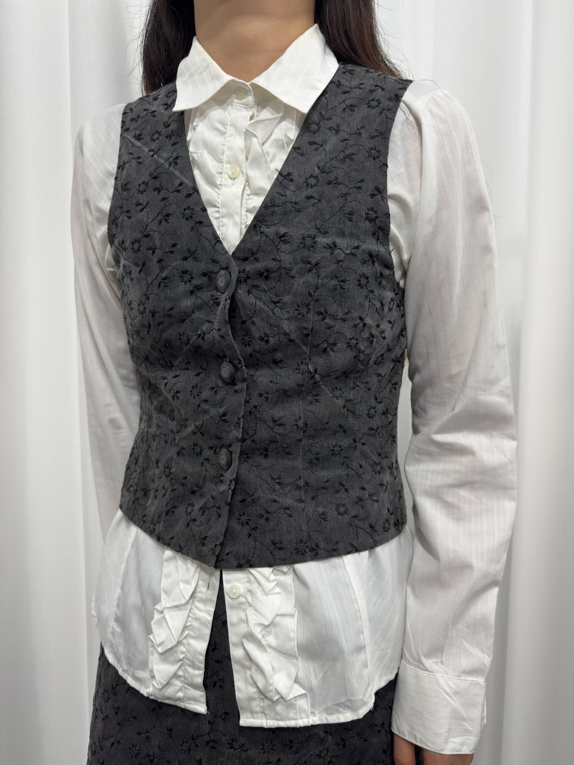 white frill shirt 상품이미지6