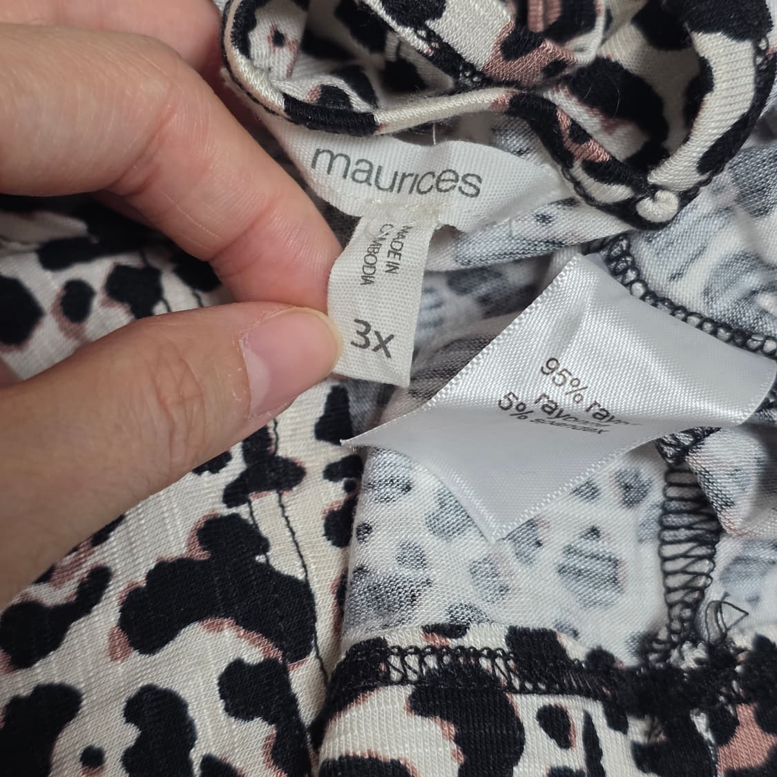 maurices 미국빈티지)빅사이즈 레오파드호피갸루 x자등트임오프숄더반팔 상품이미지5