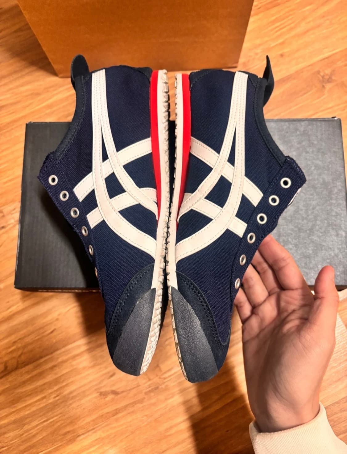 오니츠카 타이거 멕시코 66 슬립온 네이비 오프화이트 250 상품이미지2