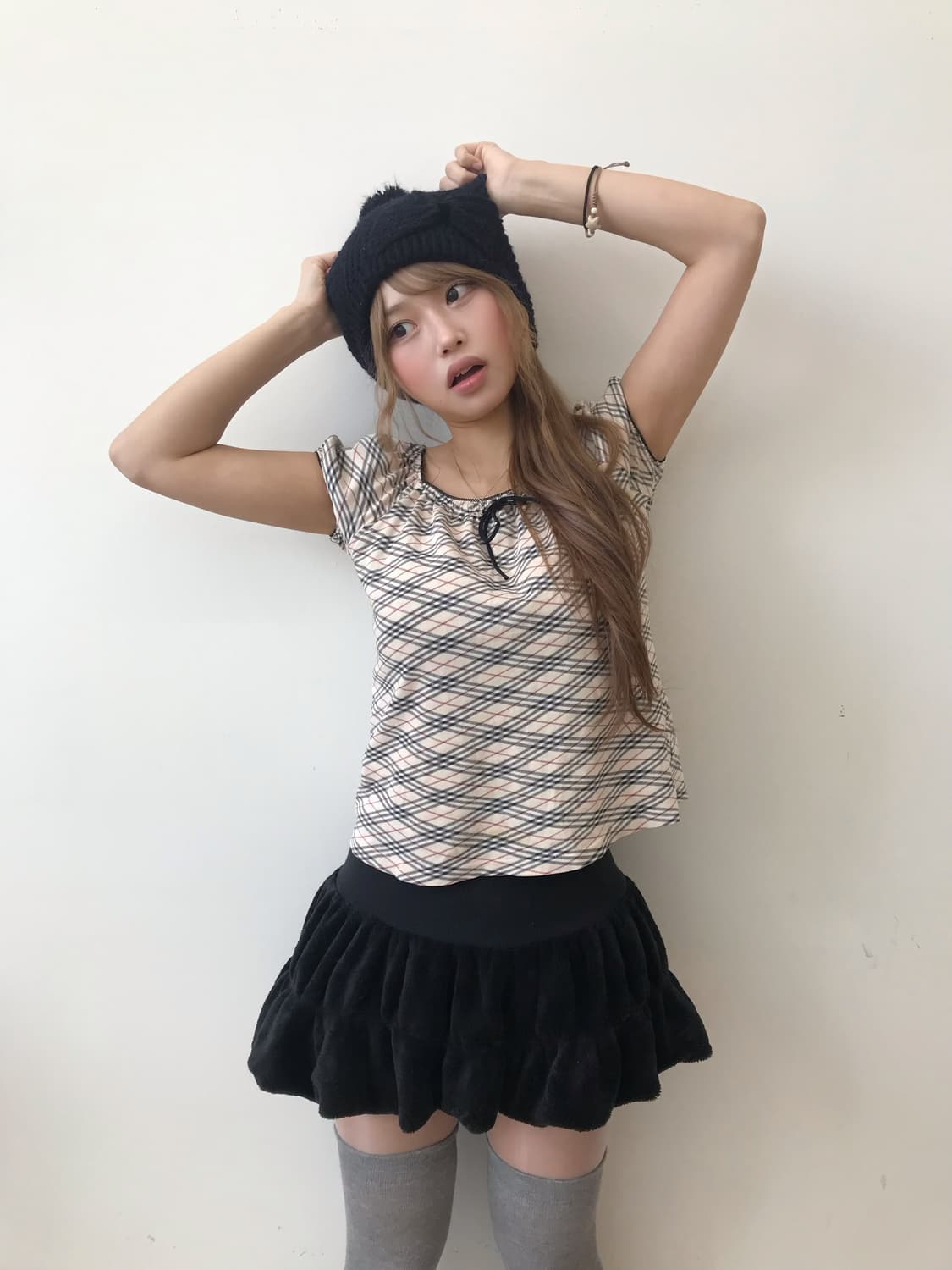 버버리 퍼프 체크 리본 반팔 티 상품이미지2