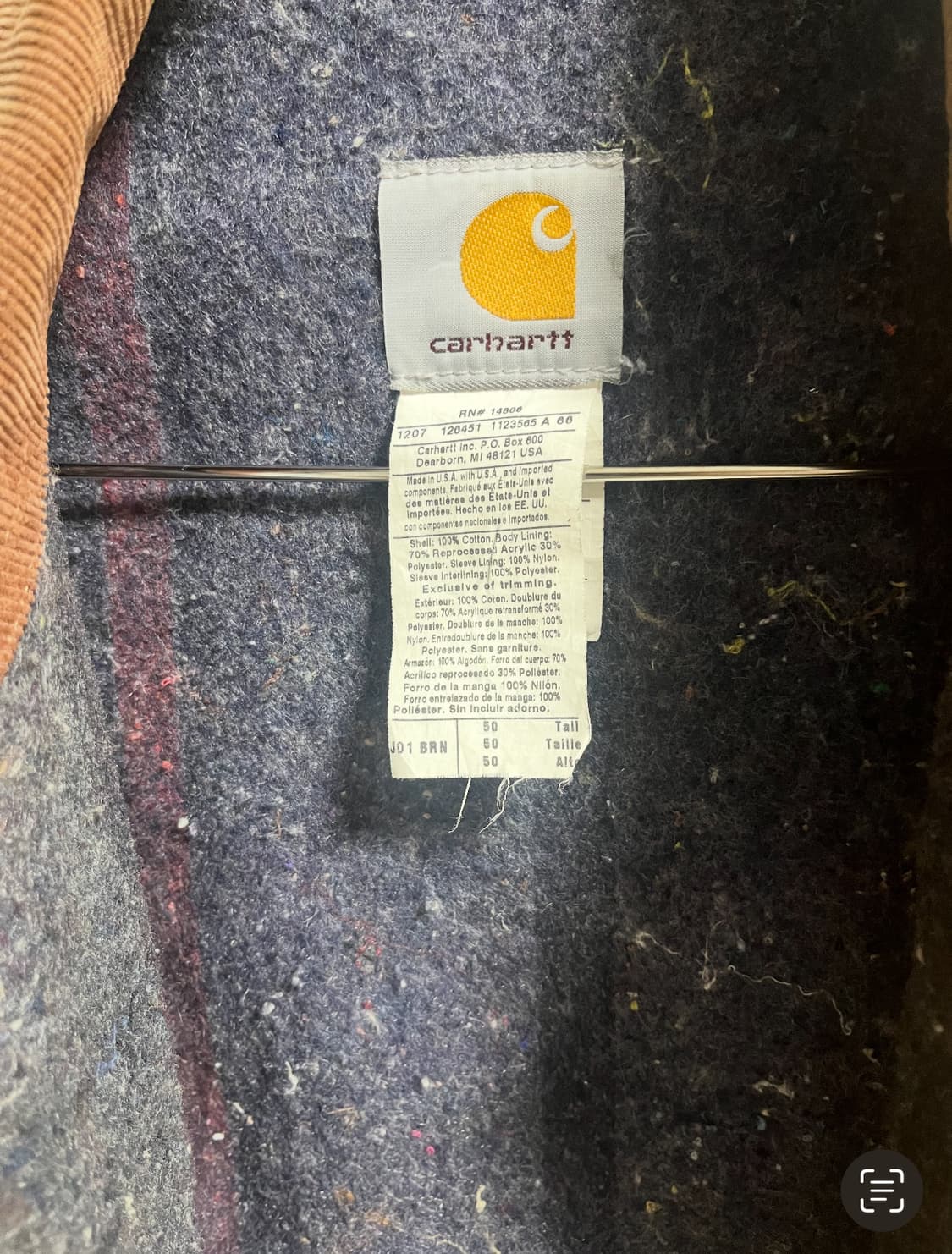 칼하트 디트로이트 자켓 J01 브라운 USA 유니온 빈티지 팔아요 상품이미지2
