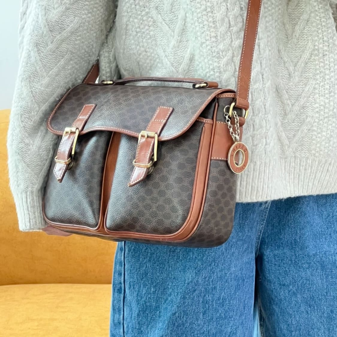 celine / 셀린느 브라운 마카담 포켓 크로스백  상품이미지1