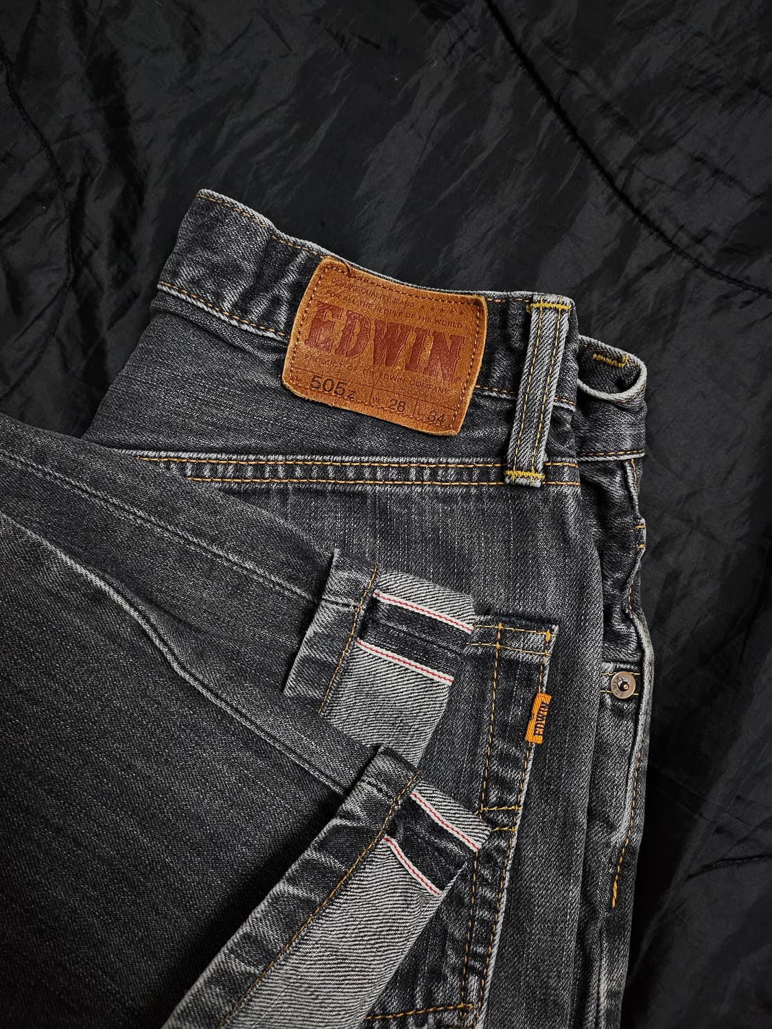 에드윈 505z 일본판 셀비지 블랙 데님 상품이미지1
