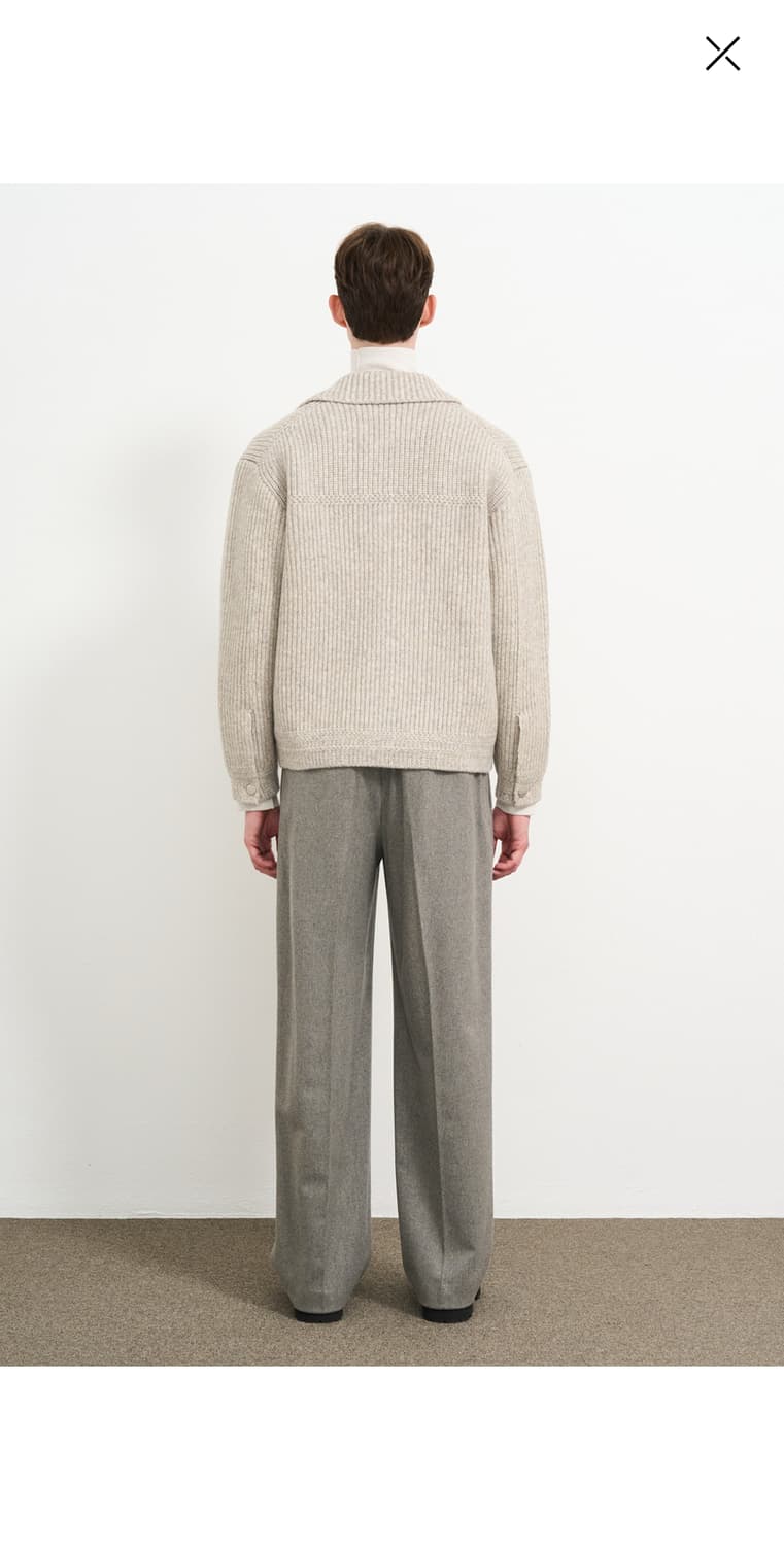 타임옴므 24FW 울 블렌드 플랩 칼라 니트 자켓 가디건 상품이미지6