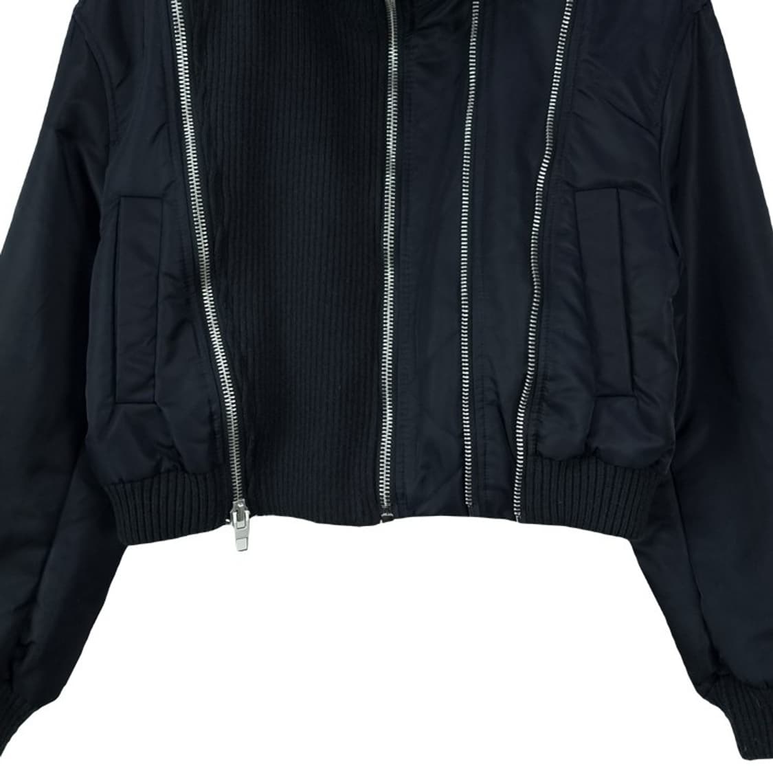 [자라] 하이넥 크롭 오버핏 블루종 봄버 자켓 M19346 상품이미지5