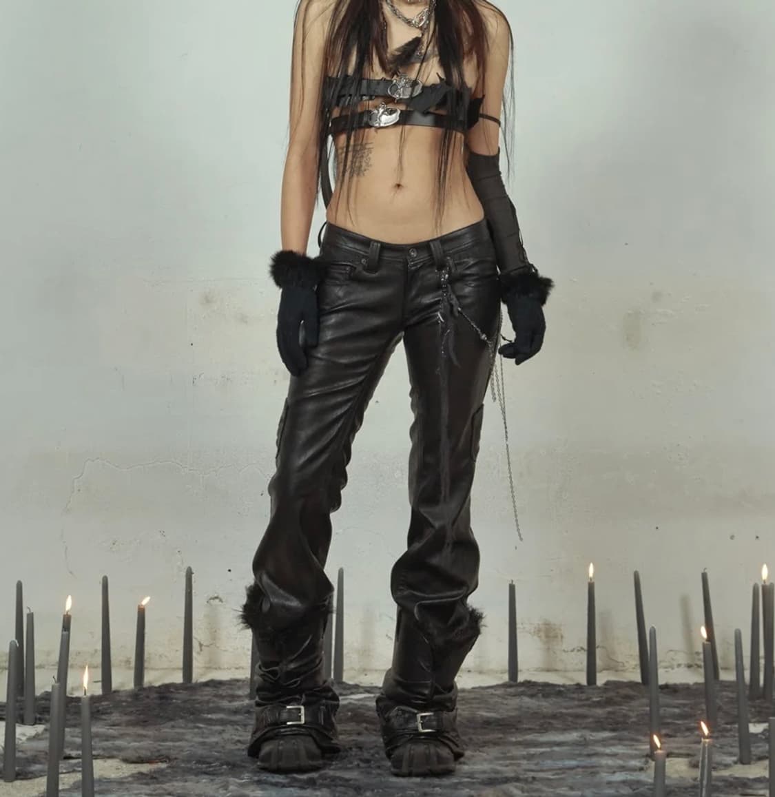 aesynctx scar boot cut pants 부츠컷 가죽 팬츠 s 상품이미지1
