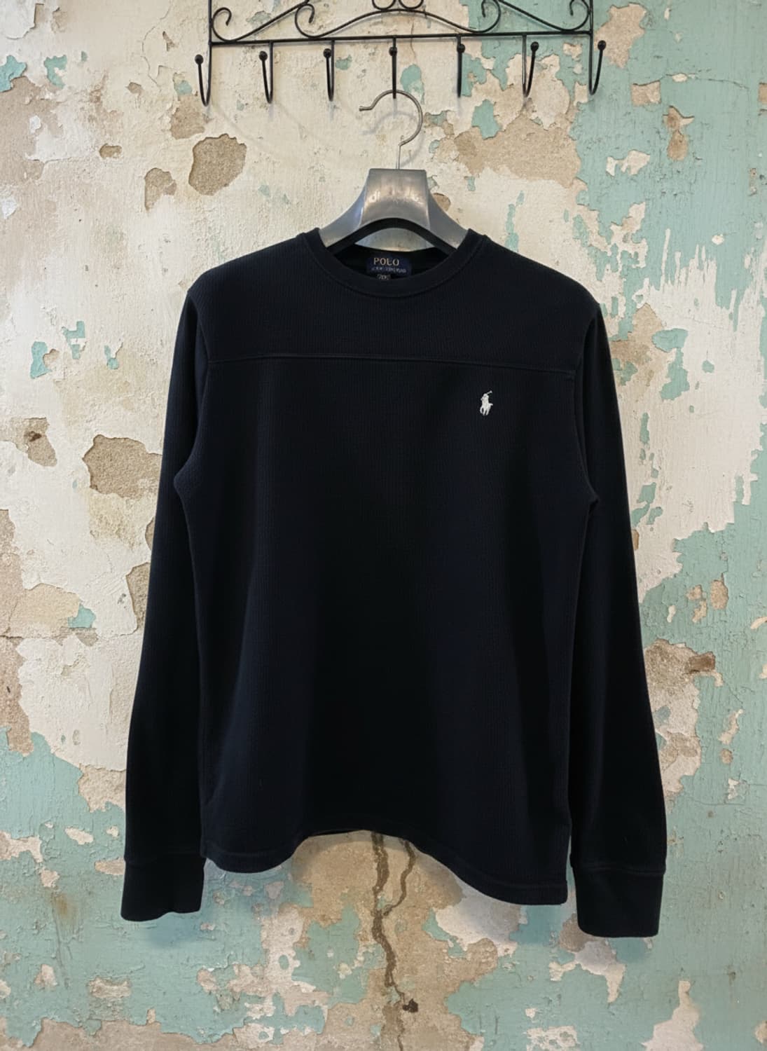 폴로 랄프로렌 우먼 블랙 와플 긴팔티 55-66 상품이미지1