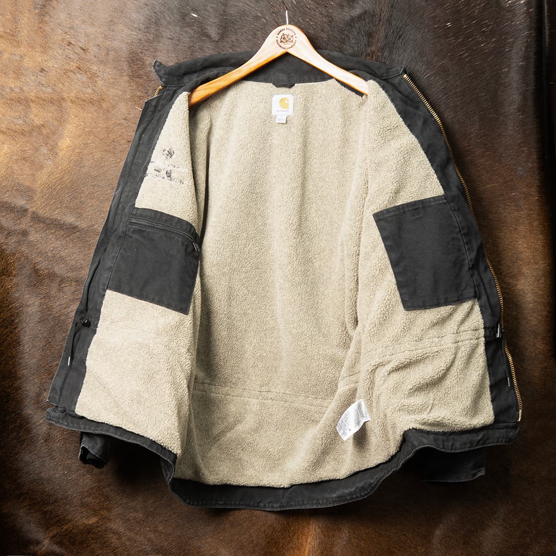 [L] 칼하트 C61 샌드스톤 쉐르파 라이닝 릿지코트 블랙 MO-2512 상품이미지9