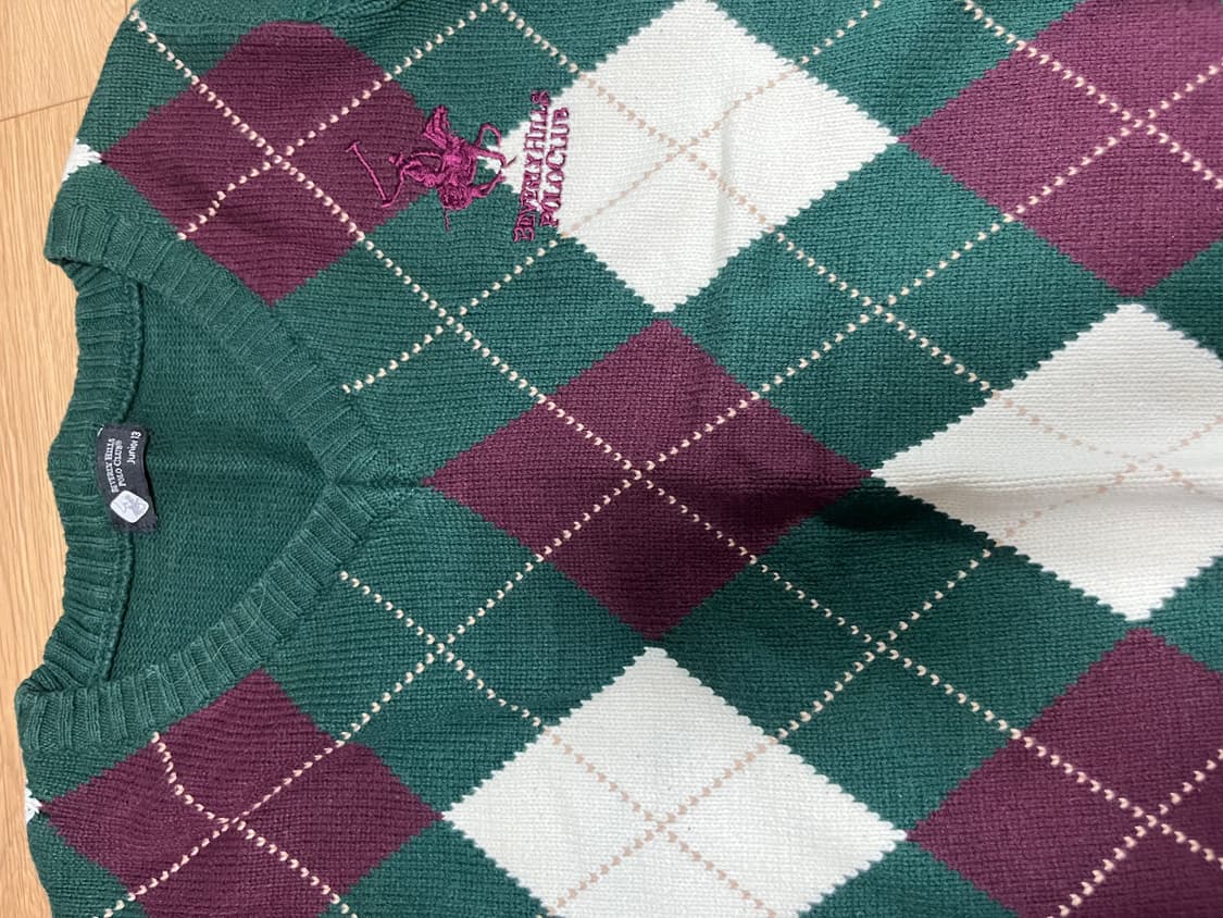 빈티지 아가일 브이넥니트 상품이미지2