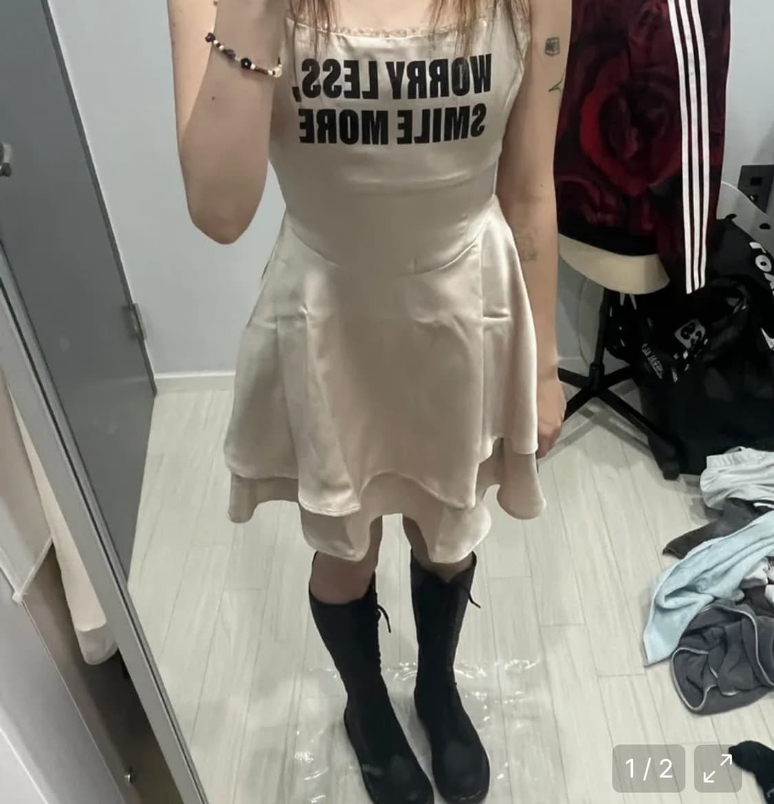 유희 새틴 드레스 상품이미지2