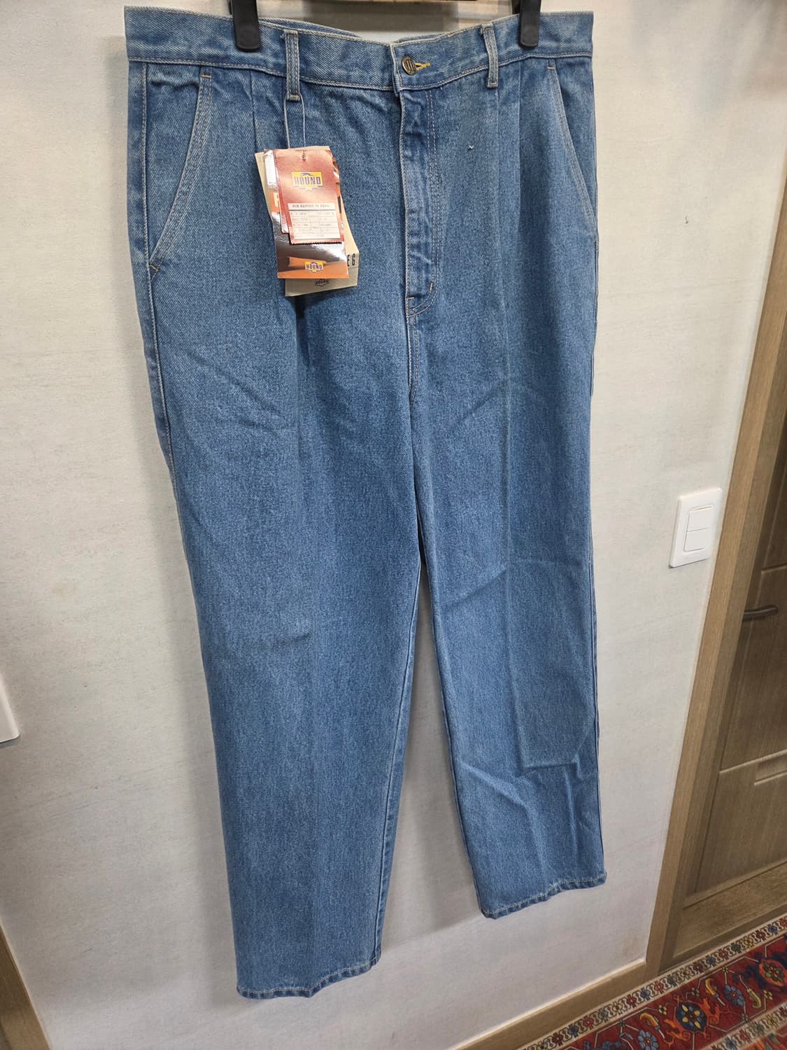 빈티지 hound 올드스쿨 투턱 데님팬츠 대략 36 루즈핏 상품이미지5