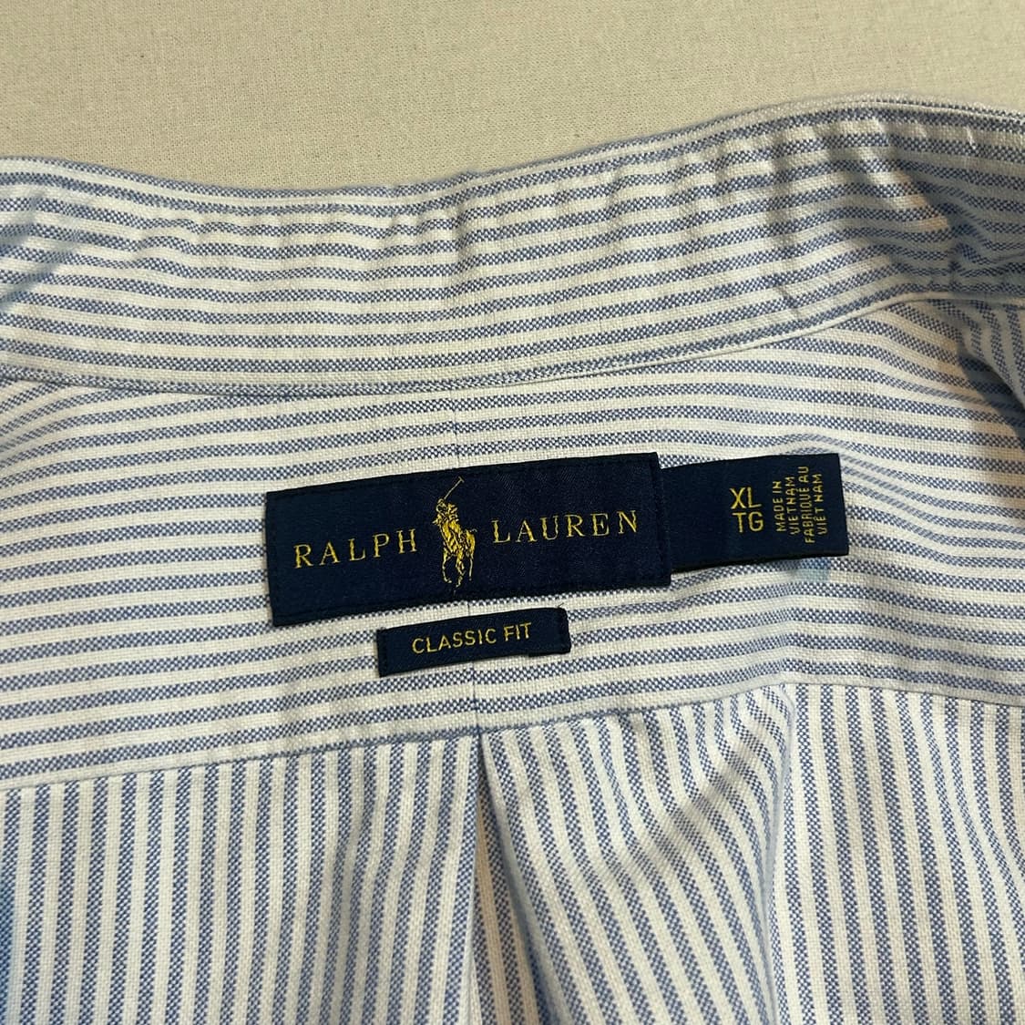 XL) 폴로 랄프로렌 클래식핏 하늘색 스트라이프 옥스포드 셔츠 상품이미지8