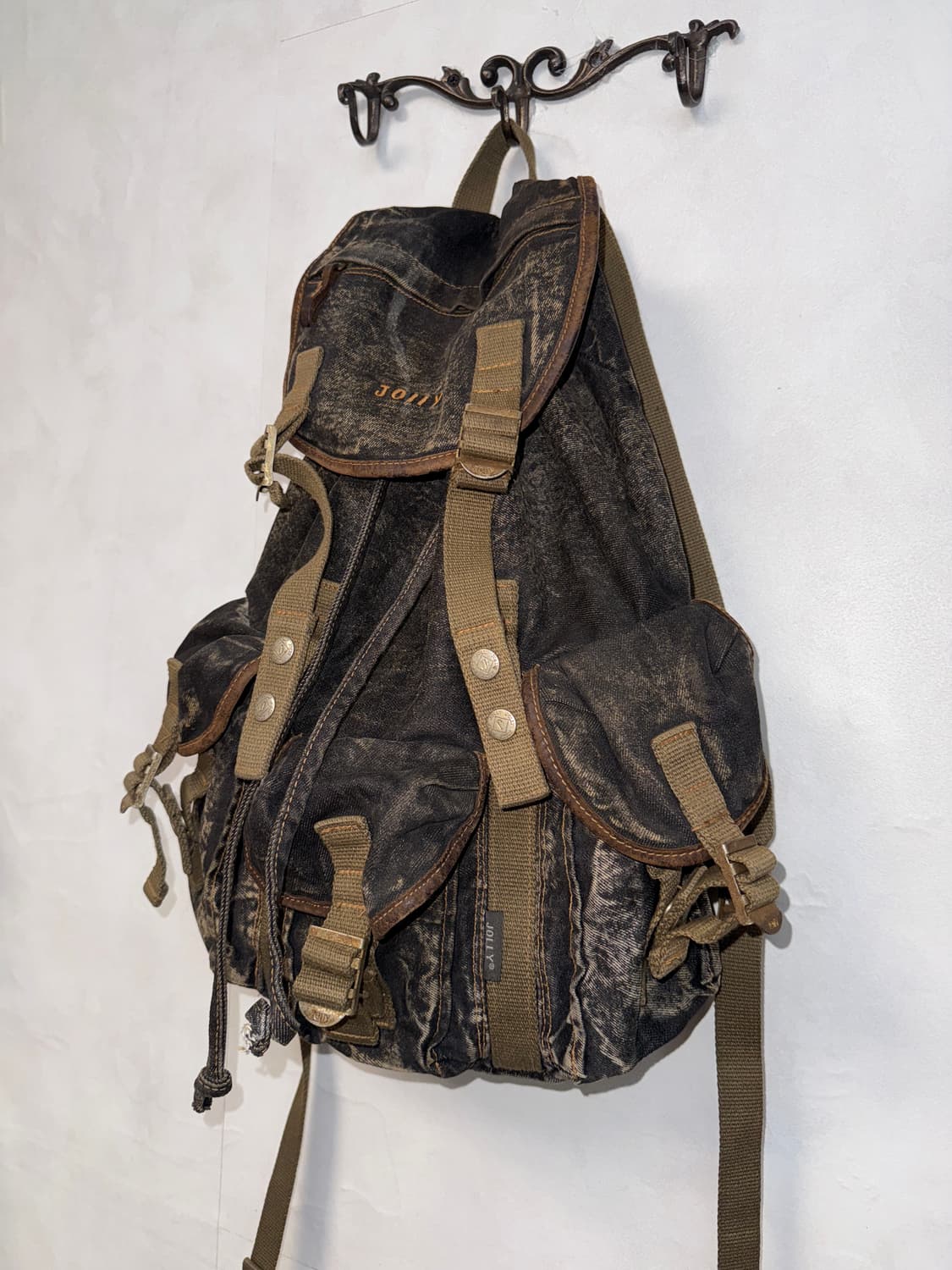 Washing brown denim multi pocket 백팩 상품이미지3