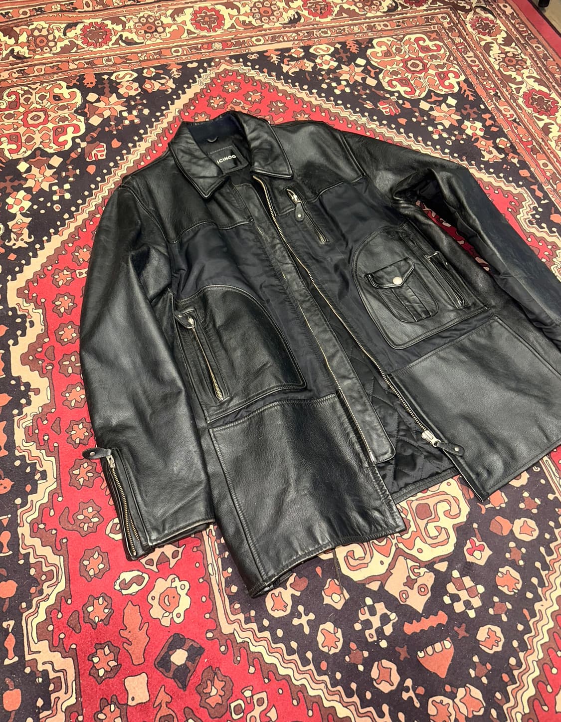 ( L ) 가죽코트 가죽카코트 레더자켓 워크웨어 가죽하프자켓 상품이미지2