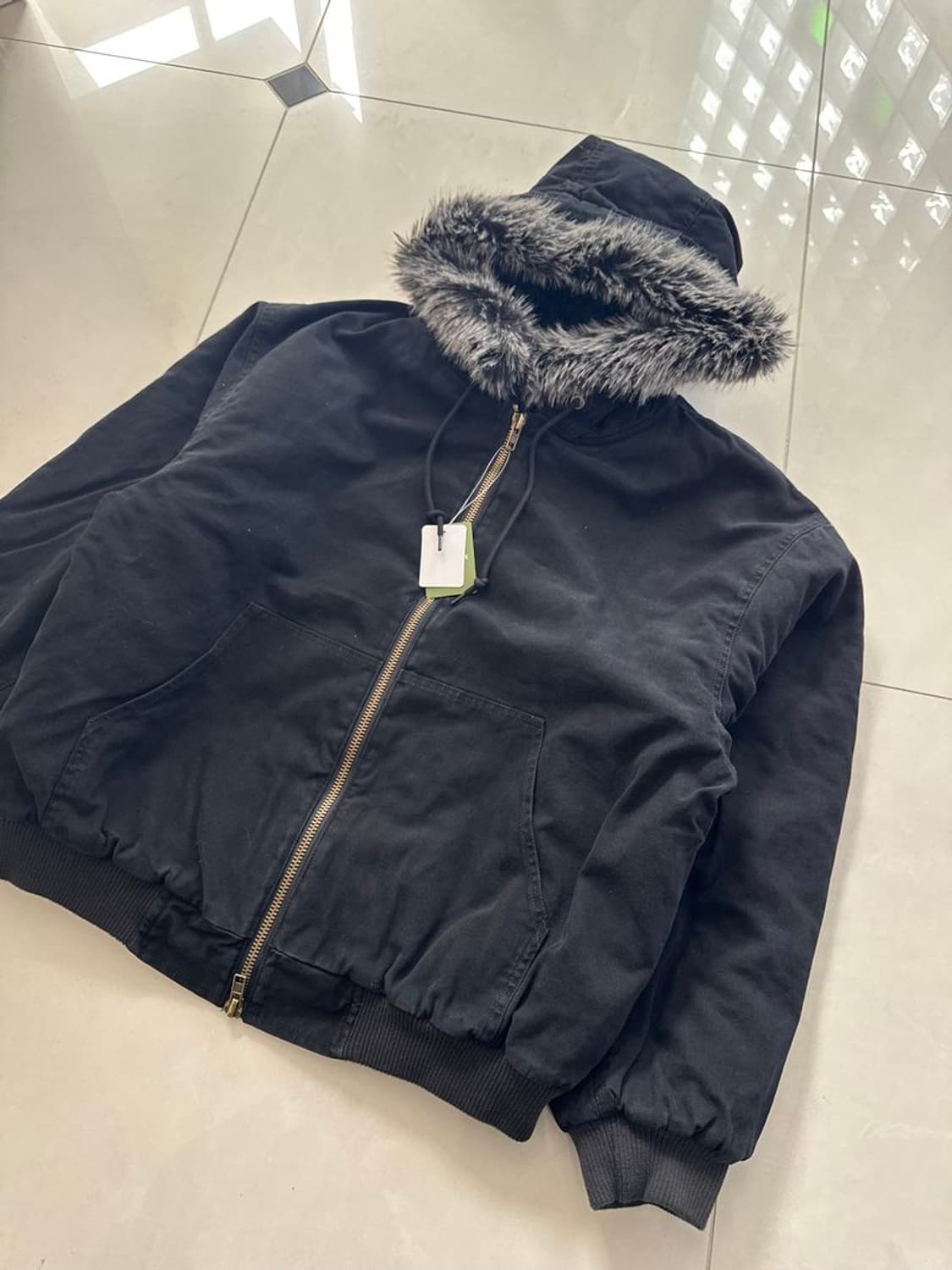 FAKE FUR ZIP UP HOODIE 투웨이 지퍼 후드티 블루종 상품이미지6